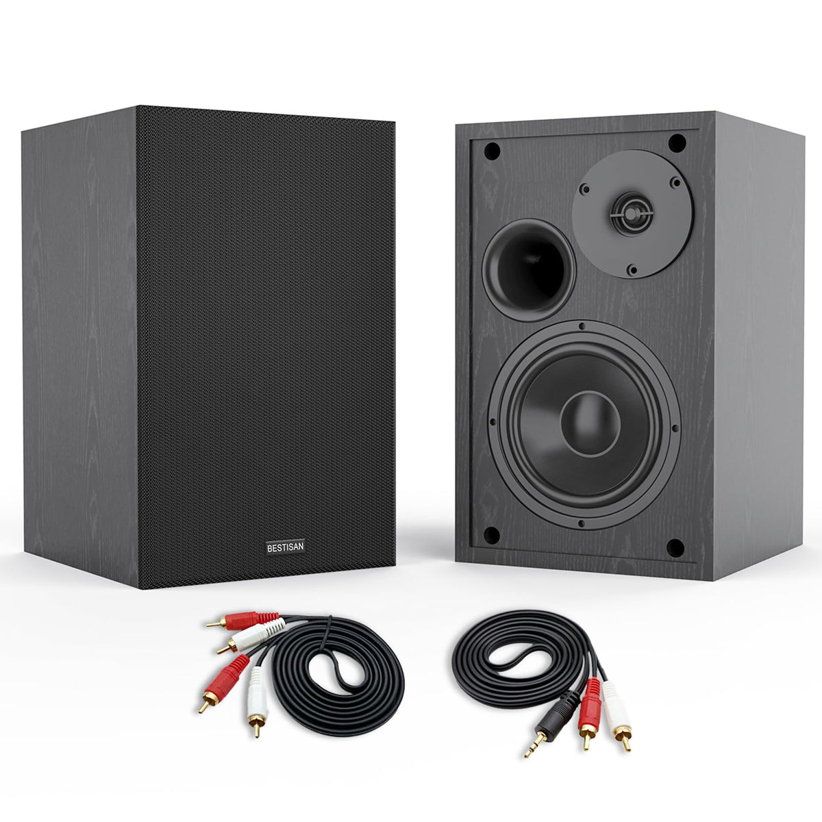 Bestisan Bookshelf Speakers, 4 Inch Powered Bookshelf Speakers With Deep Bass, Bluetooth 5.0 Studio Monitor Speakers, 2.0 Neared