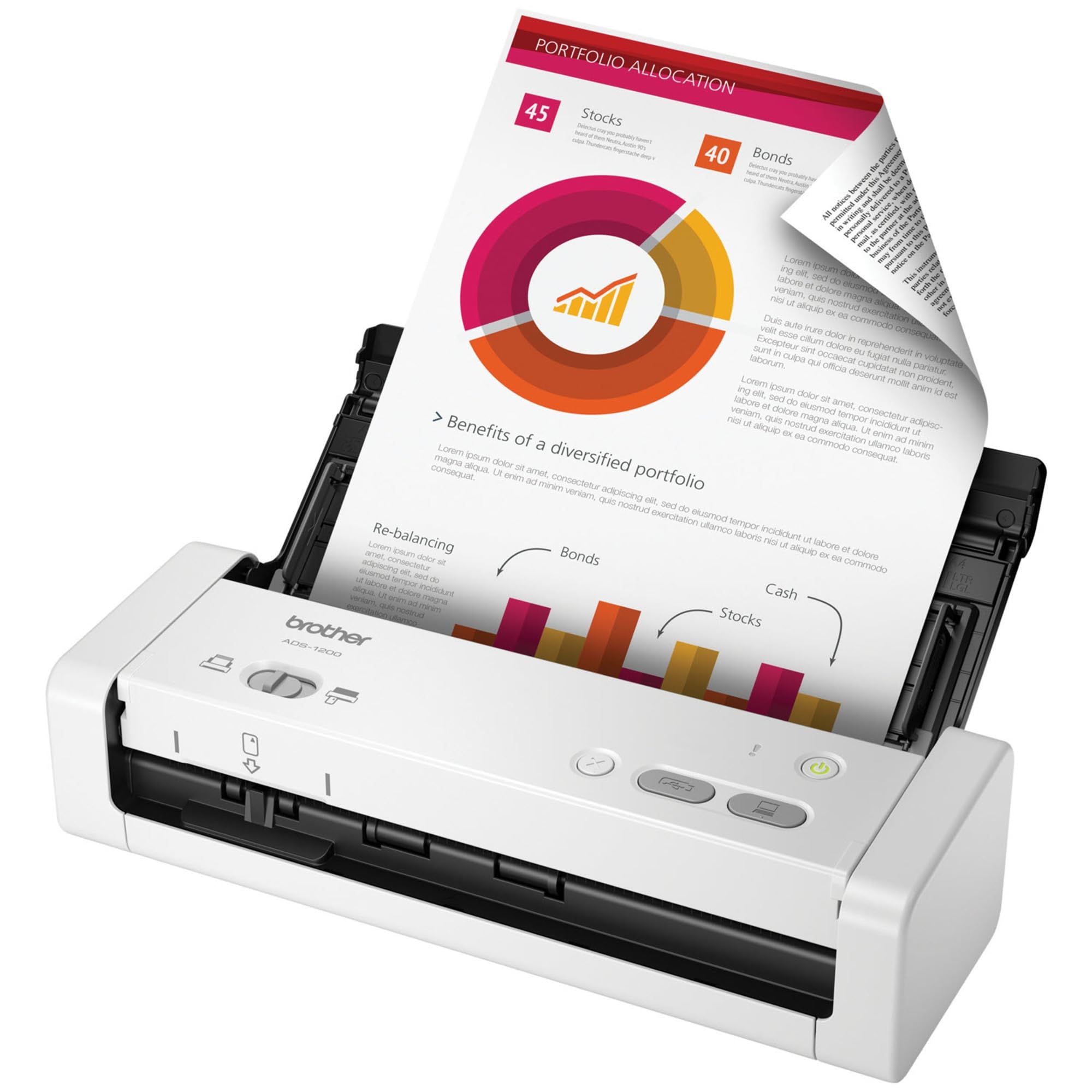 Brother Easy To Use Compact Desktop Scanner, Ads 1200, Fast Scan Speeds, Ideal For Home, Home Office Or On The Go Professionals