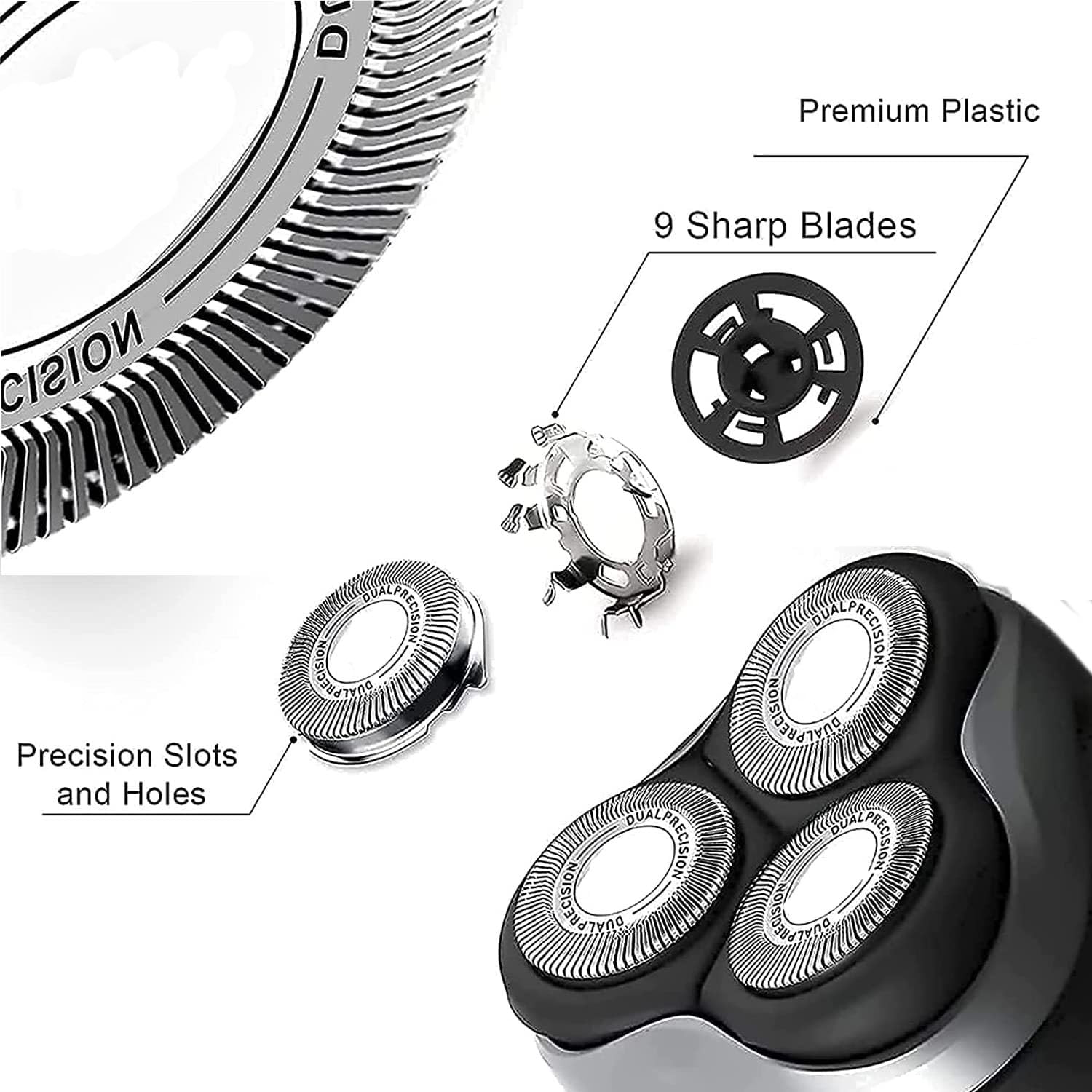 Hq8 Replacement Heads For Philips Norelco Aquatec Shavers,Hq8 Blades Comfortcut Blades Compatible With Philips Norelco Electric