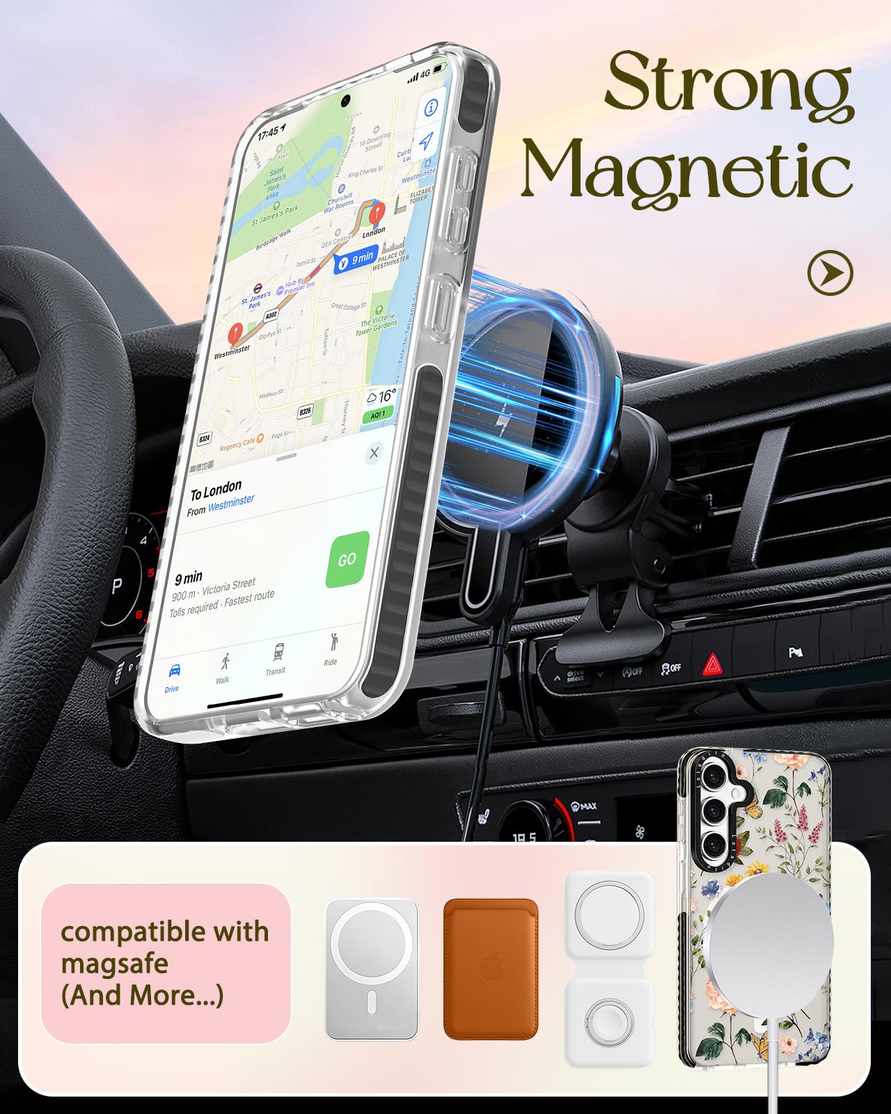 Lotadilo Cute Case For Samsung Galaxy S25 Plus For Women Girls - Funny Retro Flower Design Compatible With Magsafe Magnetic Ring