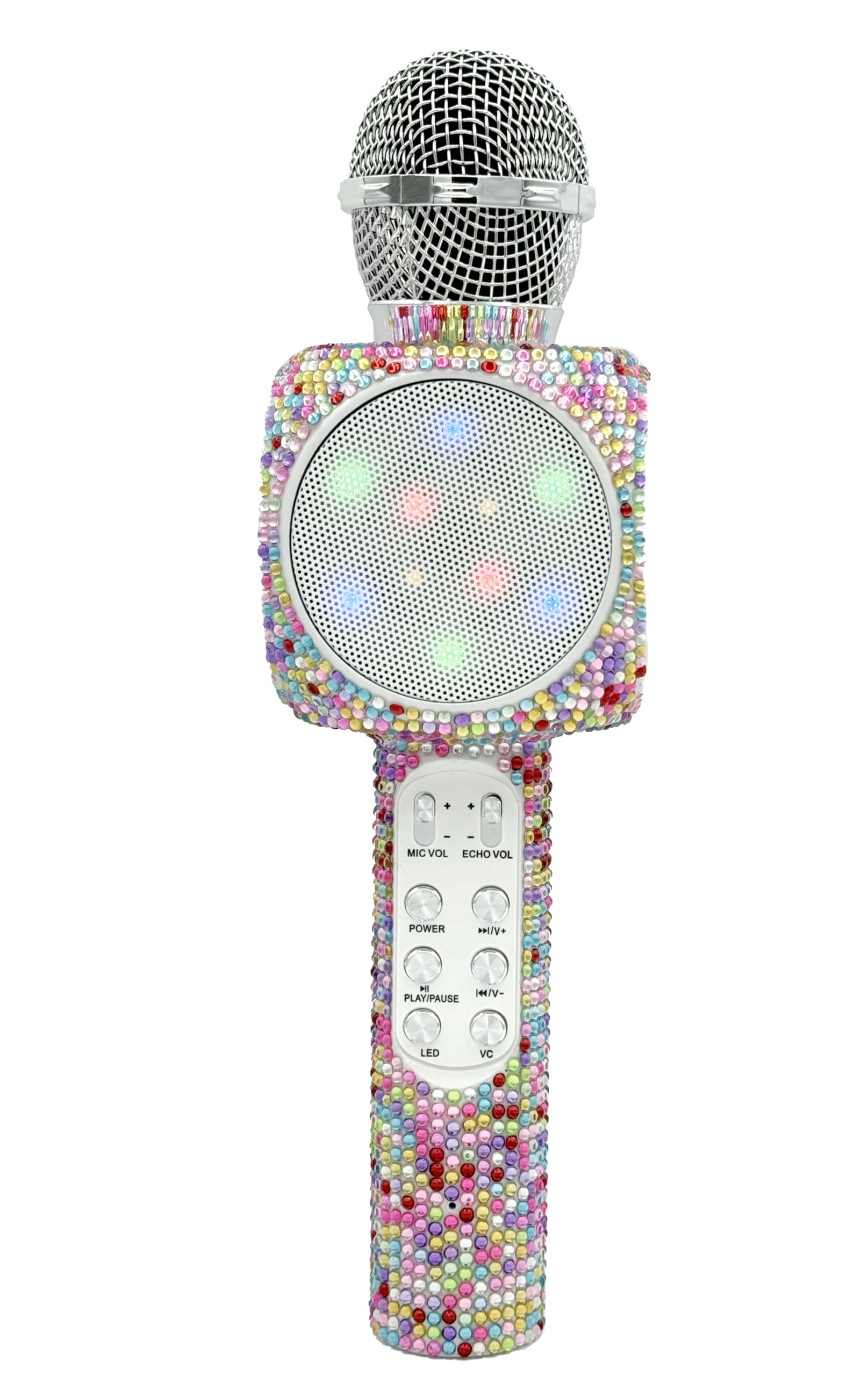Wireless Express   Sing Along Bling Bluetooth Karaoke Microphone And Bluetooth Stereo Speaker All In One (Confetti Bling)