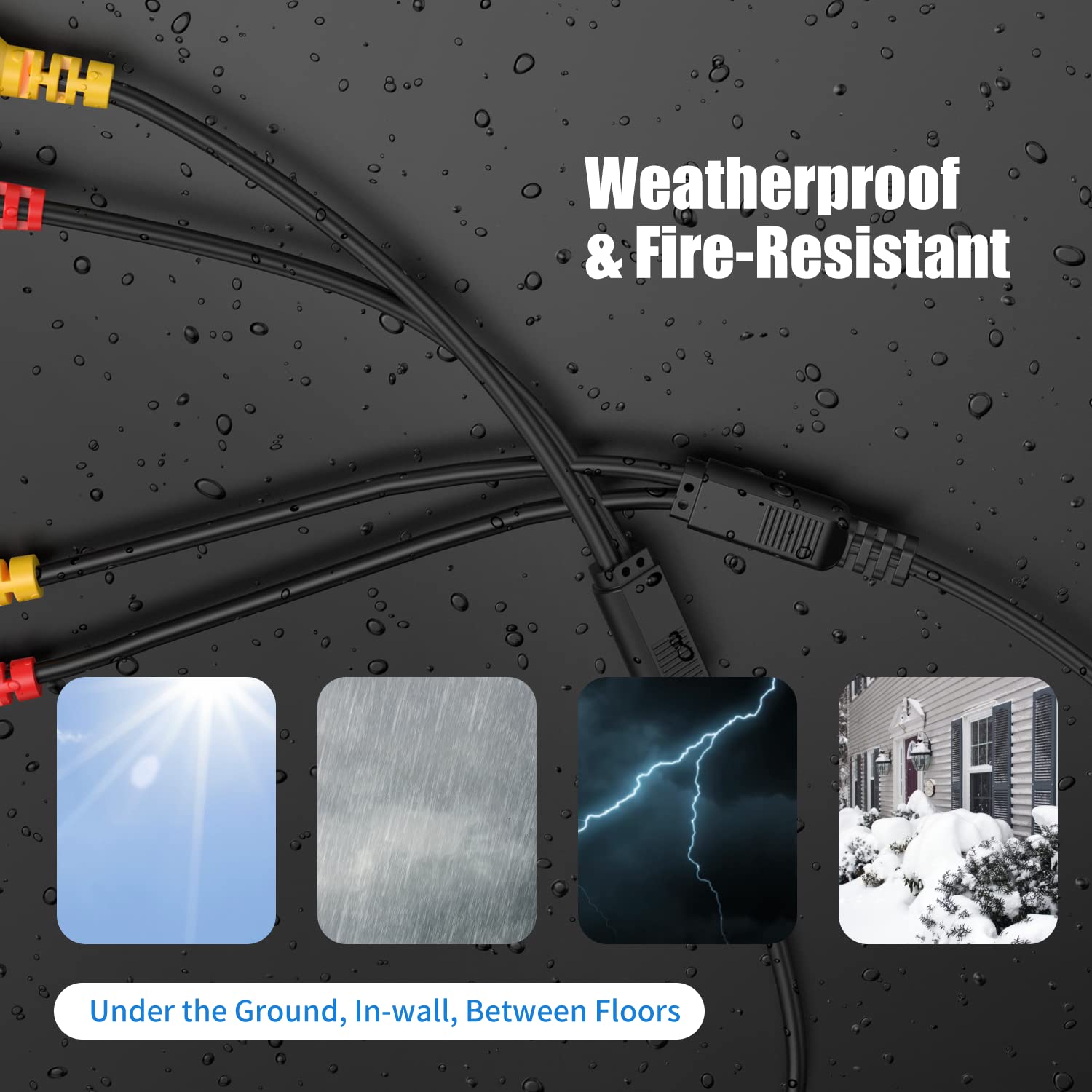 Ekylin 16Ft 5M Pre Made 2 In 1 Bnc Video + Power Dc Extension Cable For Cctv Security Camera Home Surveillance Closed Circuit Tv