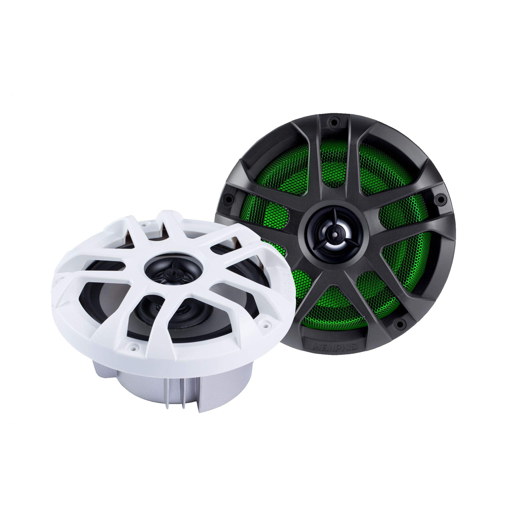 Memphis Audio MXA60L MXA 6.5 Marine Grade Coaxial Speakers w/RGB LED - Pair