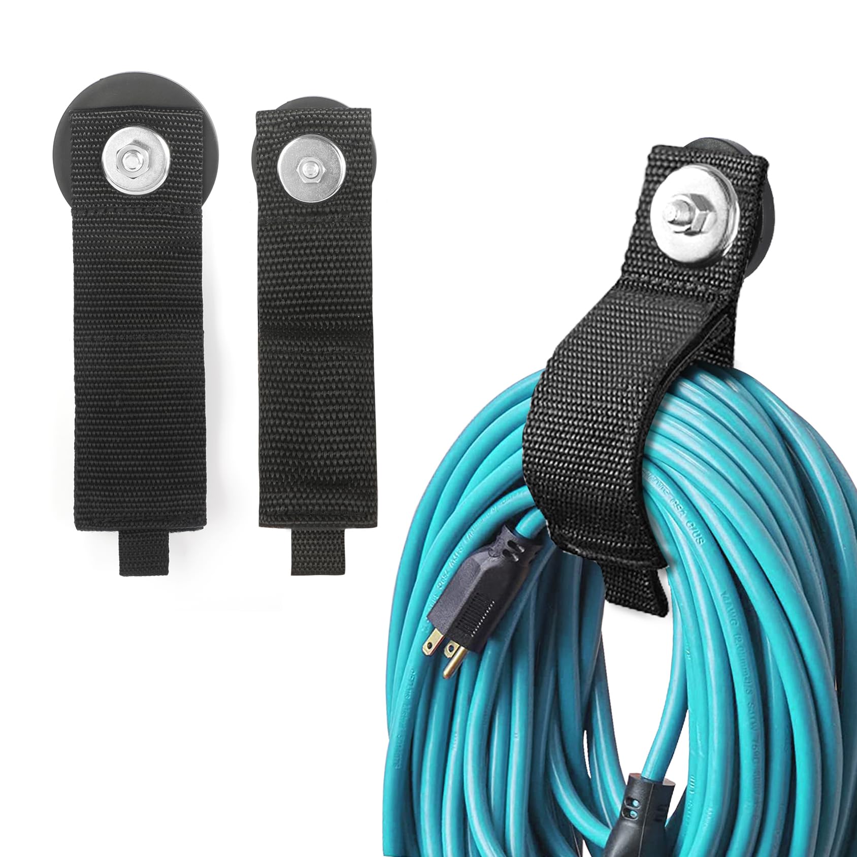 Xuuza 3 Pack Magnetic Extension Cord Organizers, 2.6 Inch Magnet Hooks Heavy Duty Magnetic Hangers Cable Straps Holder Stick To