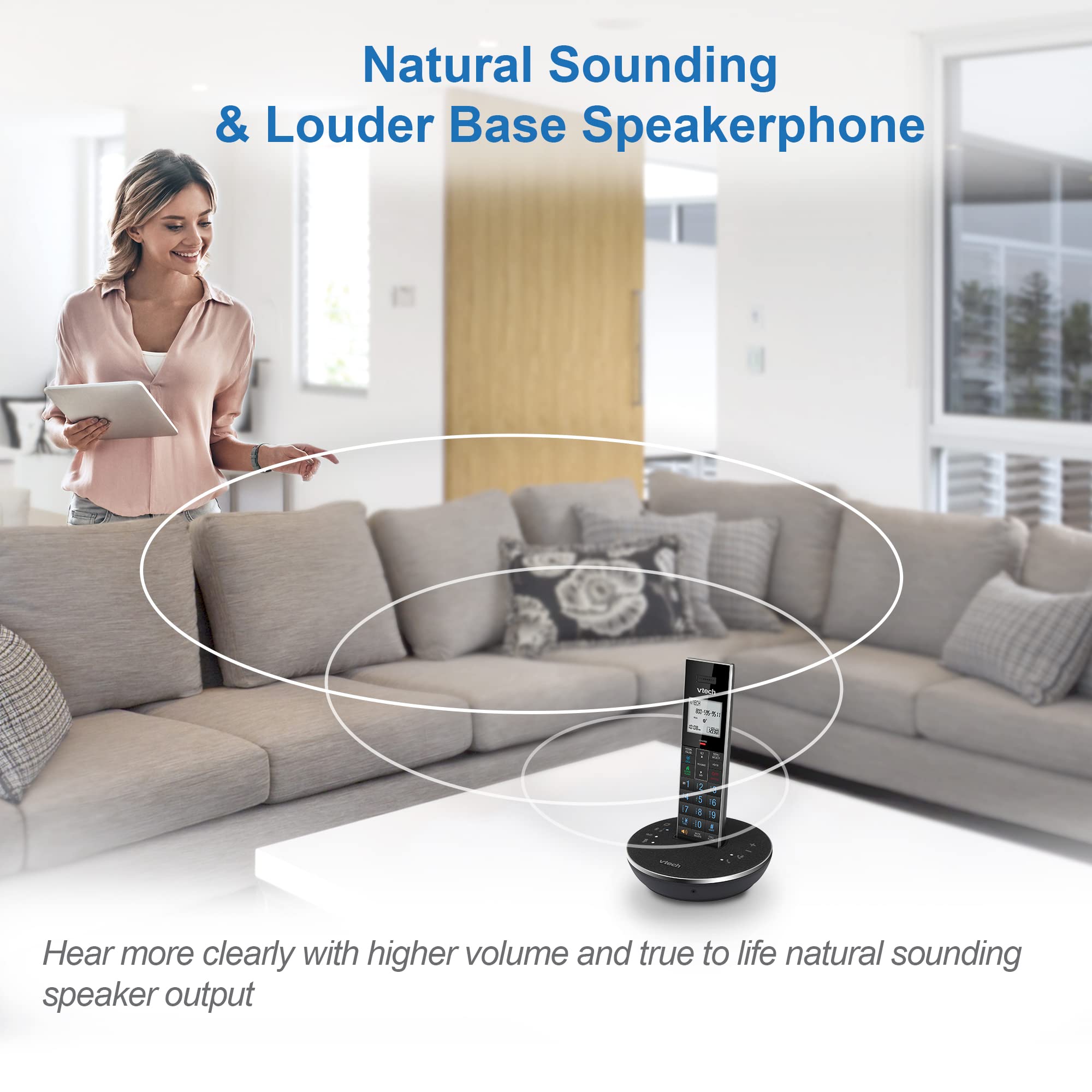 Vtech Ls6381 2 Bluetooth Speaker With Echo Cancellation, Noise Reduction, Music Streaming, Pc/Landline/Cellular Calls, Paired Wi