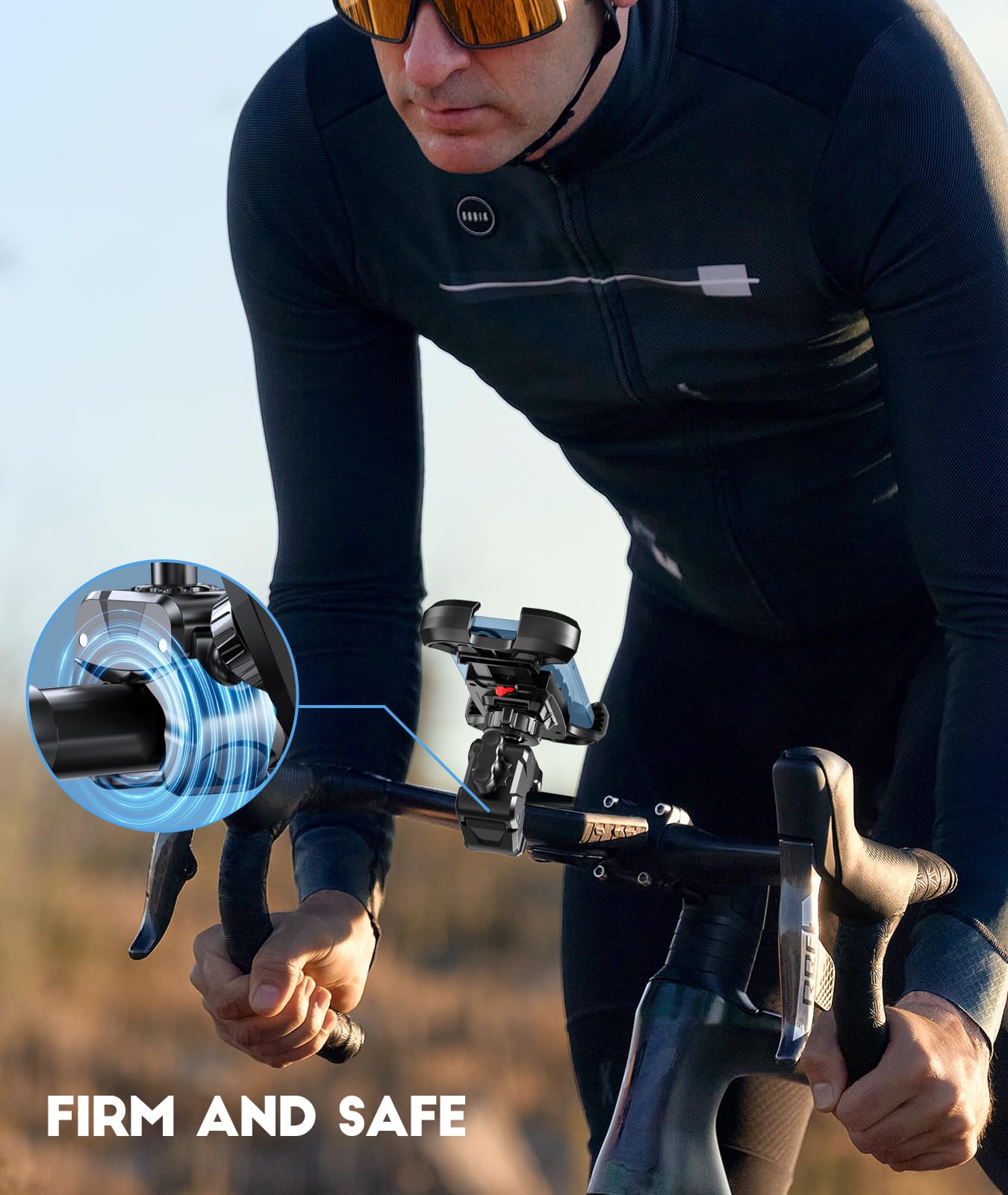 Viccux Motorcycle Phone Mount, [Heavy Duty Clamp] & [All Around Secure] Phone Holder For Bike Motorcycle Bicycle Scooter Handleb