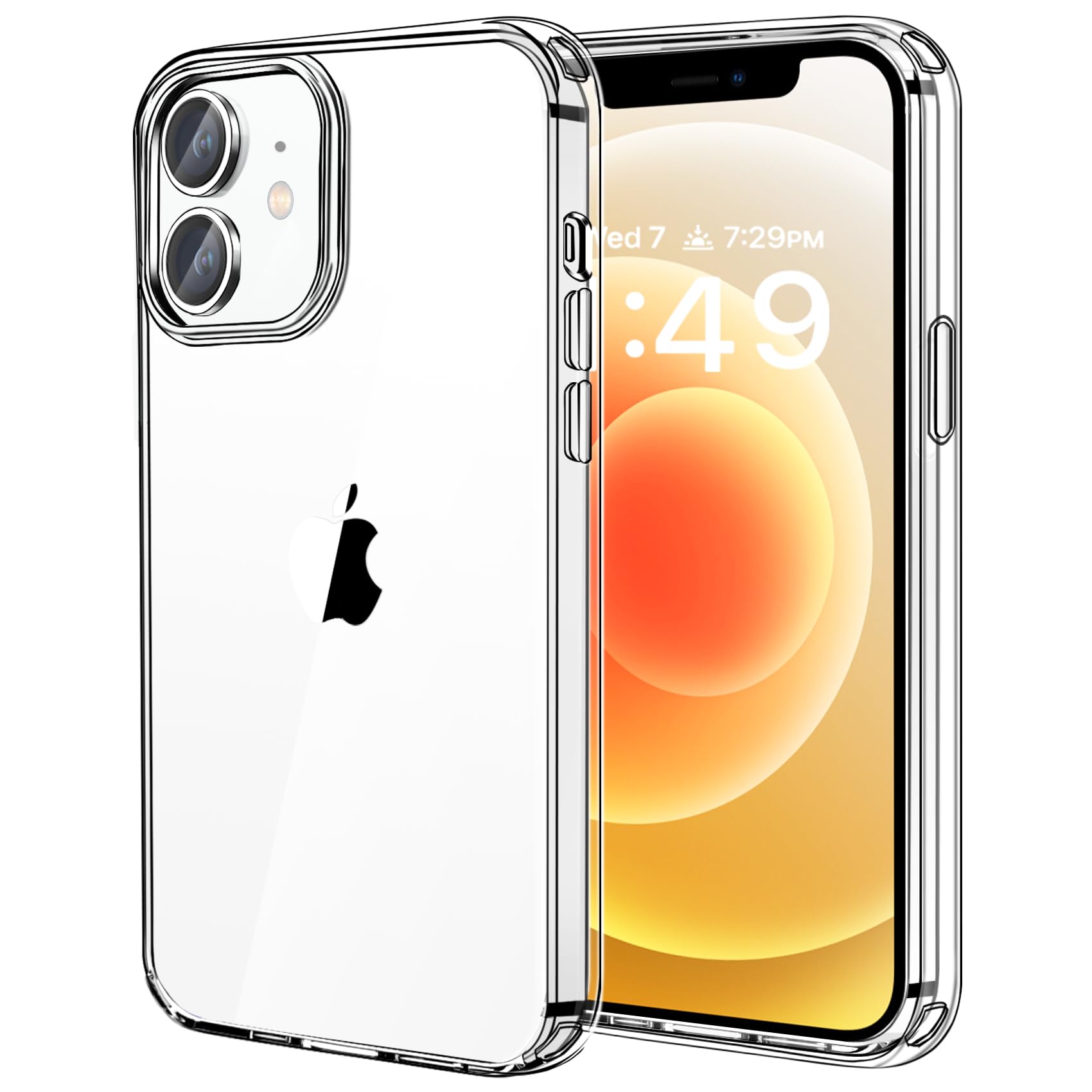 JJGoo Phone Case for iPhone 12 12 Pro Clear Shockproof Slim Hard PC Protective Cover