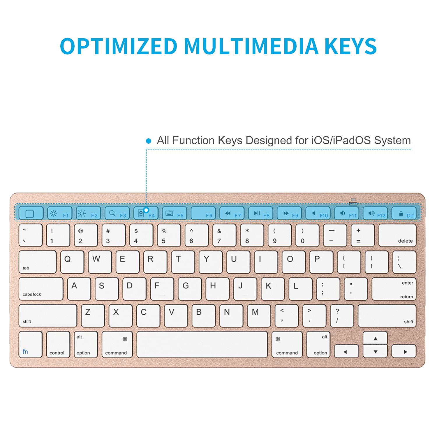 Omoton Bluetooth Keyboard For Ipad 10Th Generation, Ipad 10.2 (9Th/8Th/7Th), Ipad Pro 13/12.9/11 Inch, Ipad Air 13/11 Inch, Ipad Air 5Th/4Th Gen, Ipad Mini And More Bluetooth Enabled Devices,Gold