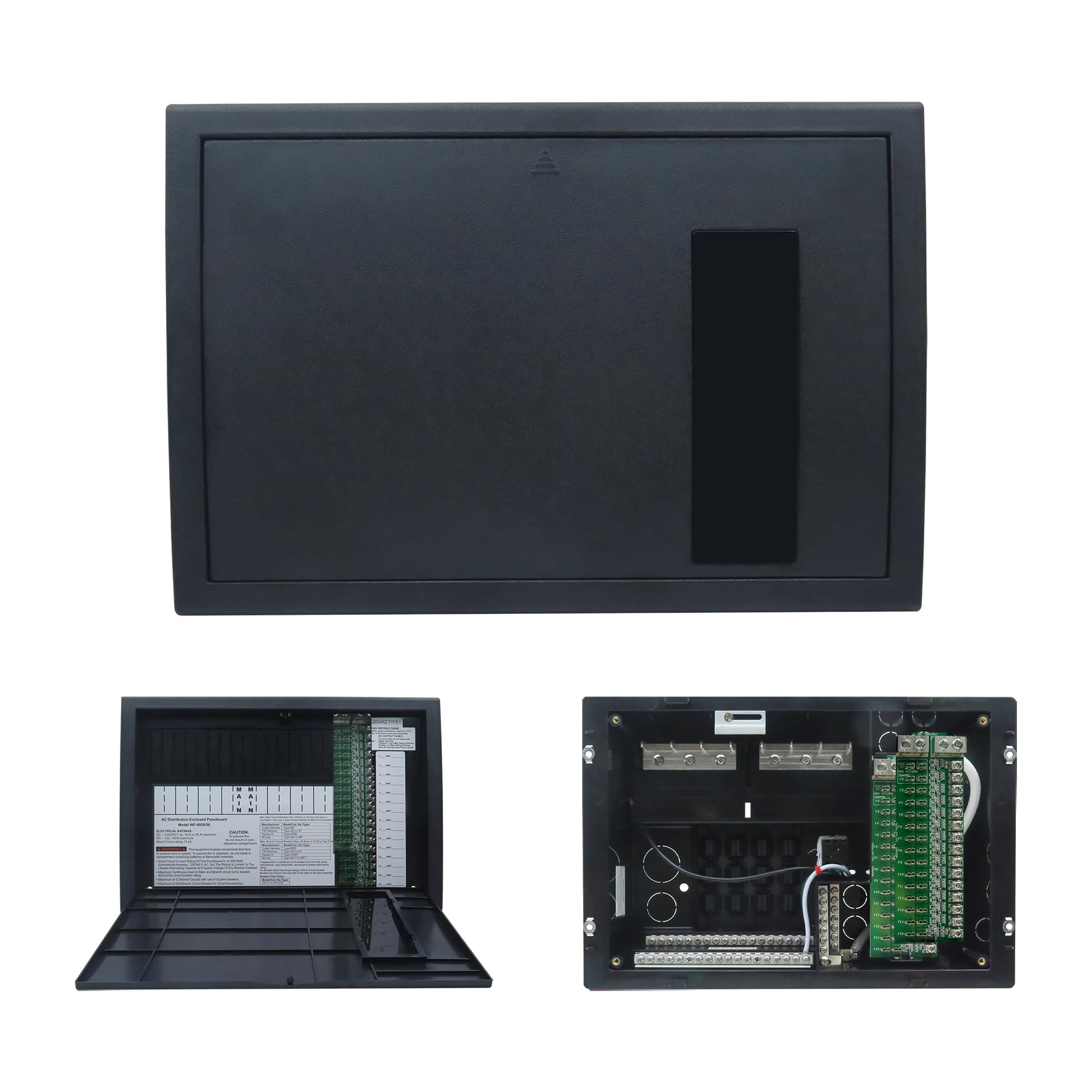 Bipimifi Rv Electrical Panel Wf 8930/50Npb, 50 Amp Ac Distribution Center, 27 Circuits, Plastic & Polycarbonate (Pc) Material