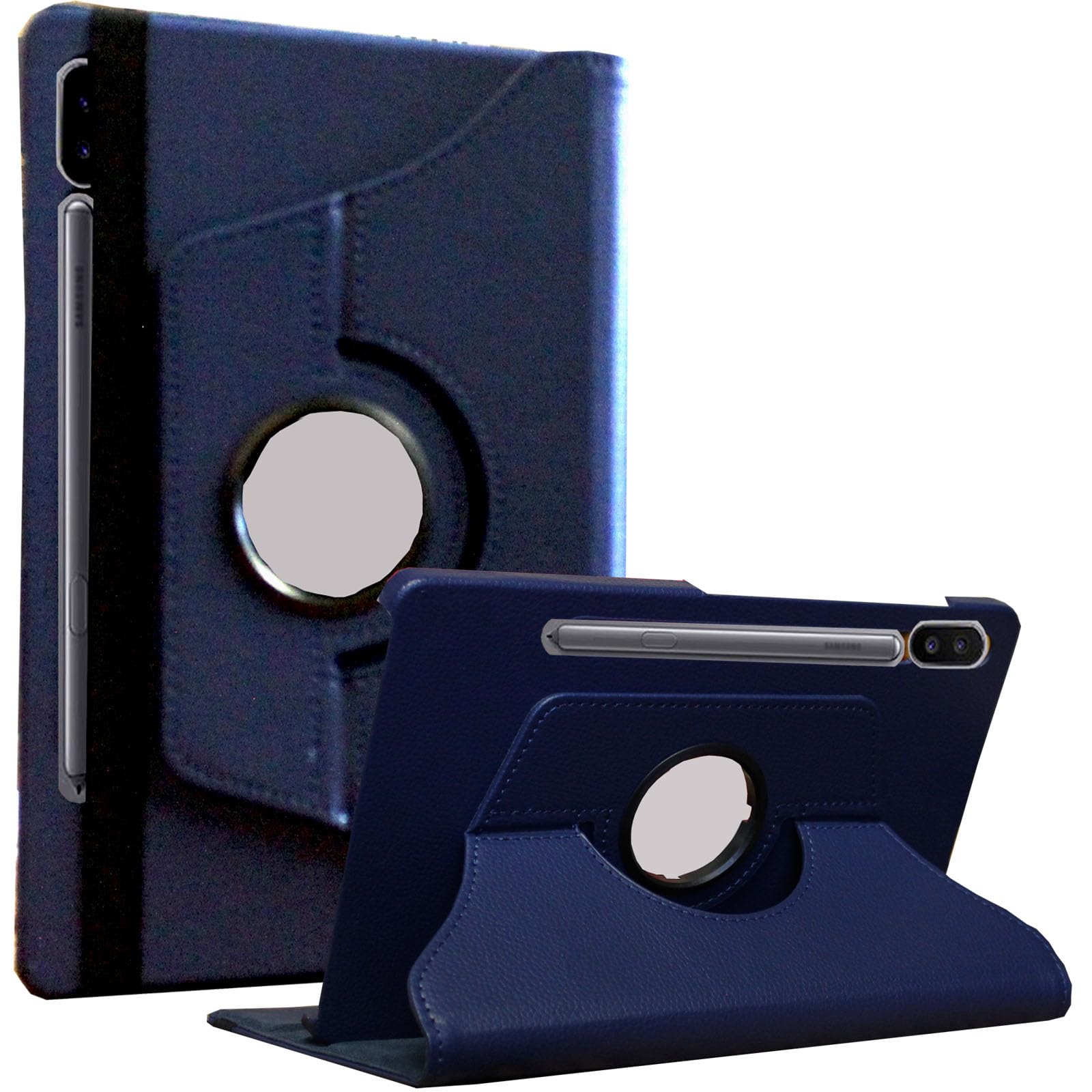 Jytrend Case For Galaxy Tab S8 (2022) / Tab S7 (2020) 11 Inch, Rotating Stand Cover For Model Sm T870 Sm T875 Sm T878U Sm X700 Sm X706 X706B X706U X706N, Navy Blue