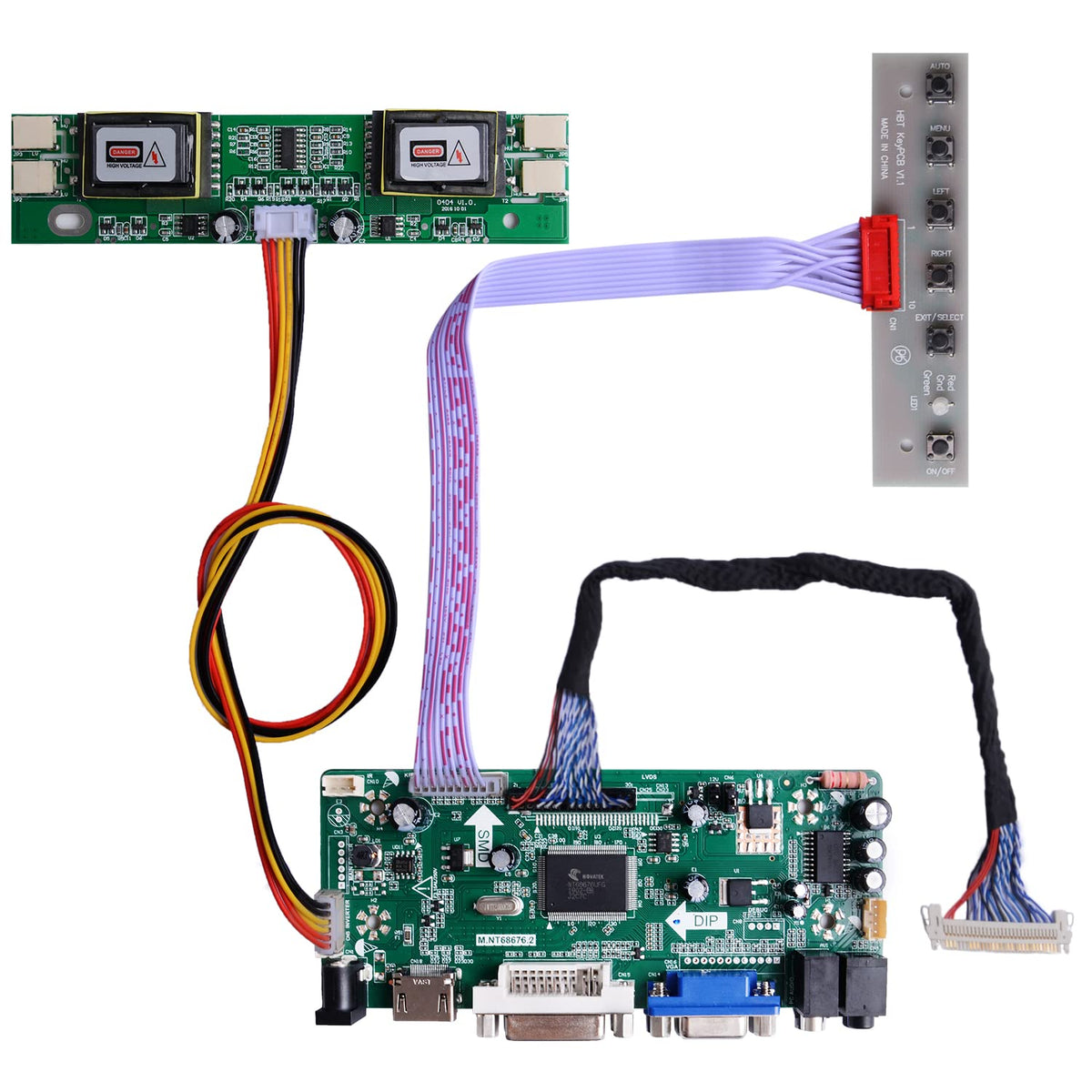 Geeekpi Nt68676 Hdmi+Vga+Dvi+Audio Input Lcd Controller Driver Board Or Hsd190Men4 M170En06 17'' 19'' 1280X1024 4Ccfl 30Pins Lcd