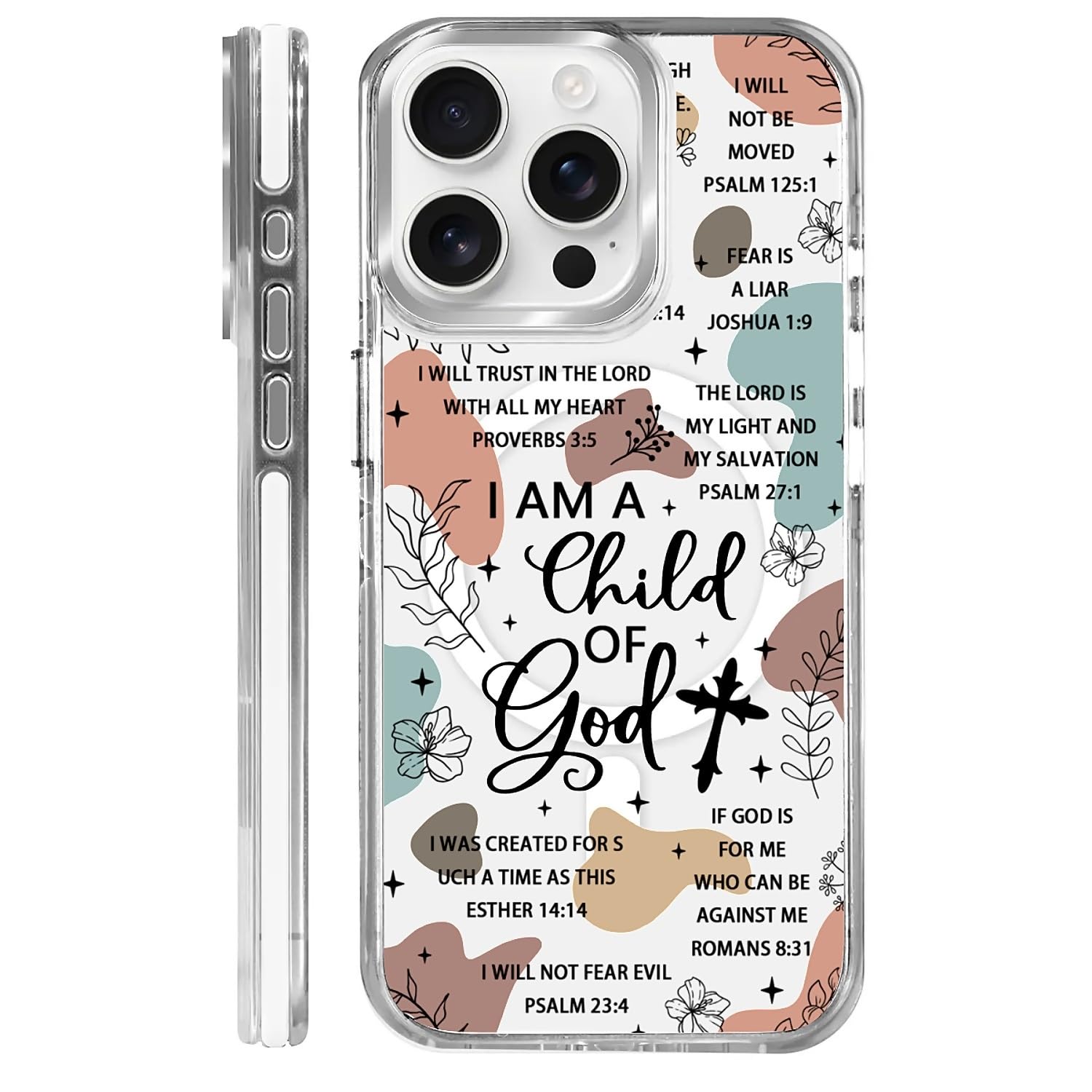 OKBUOK for iPhone 15 Pro Case [Compatible with Magsafe],Girls Women Clear Magnetic Case Silicone Shockproof Protective Cover wit