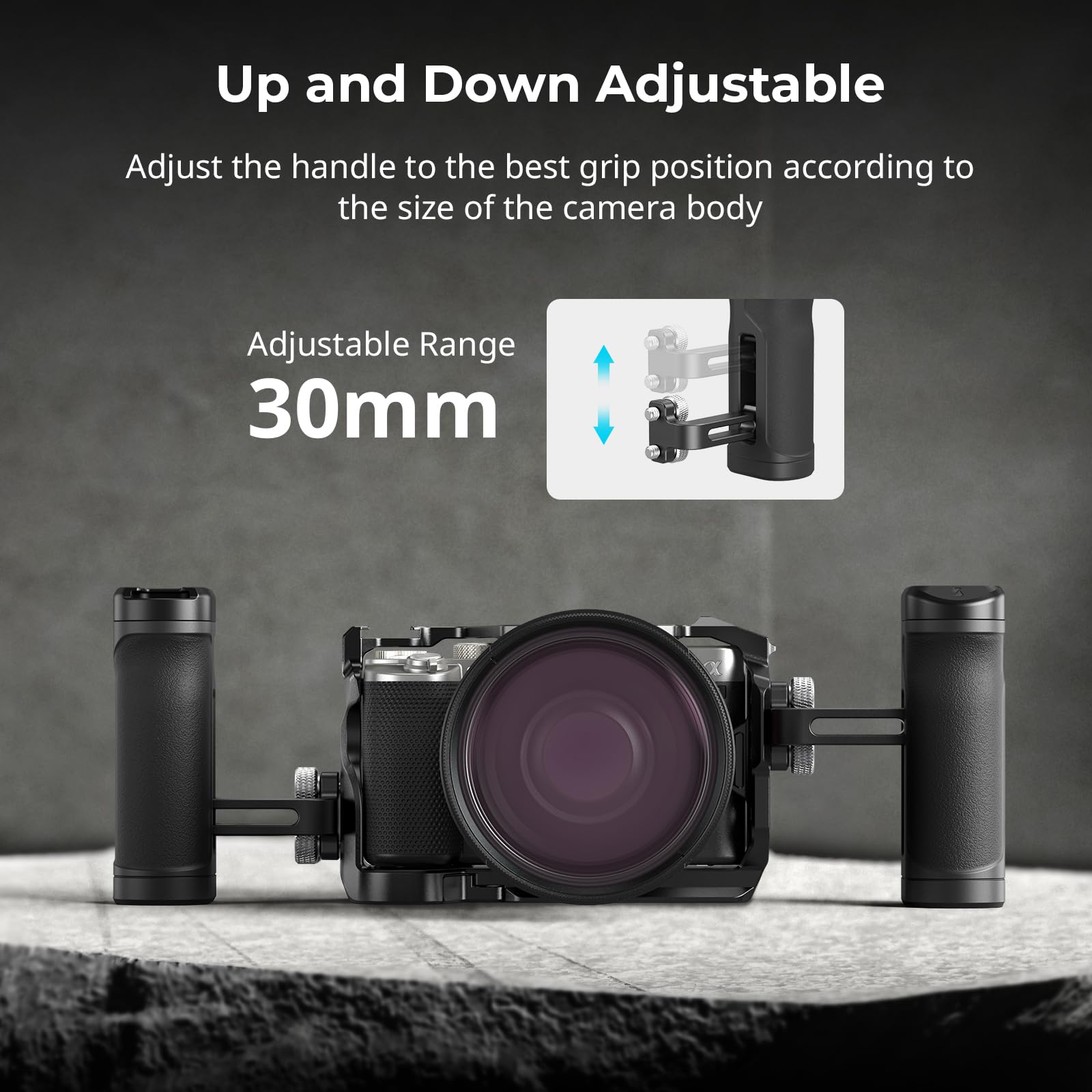 Smallrig Mini Side Handle For 1/4-20 Threaded Holes, Portable Camera Cage Handle For Left Or Right Hand, Up And Down Adjustable,