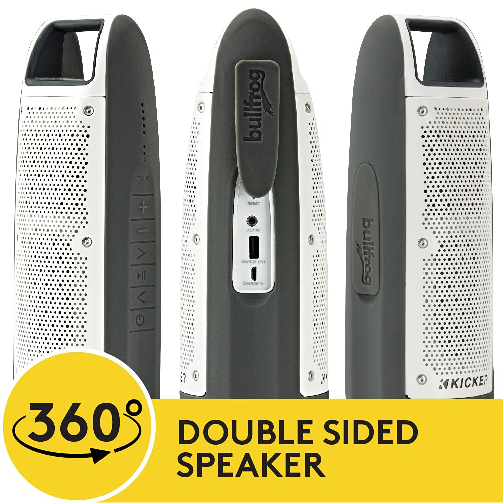 Kicker Bullfrog Bf100 Bluetooth Portable Outdoor Speaker | 360 Sound Field | Waterproof Dustproof Casing Ip67 Rating | Powerful