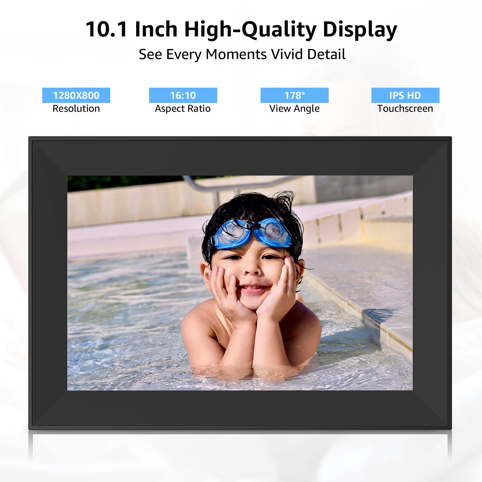 Frameo Wifi Digital Picture Frame With 10.1 Inch Ips Touch Screen,Loading Pictures To 32Gb Smart Digital Photo Frame Via Frameo