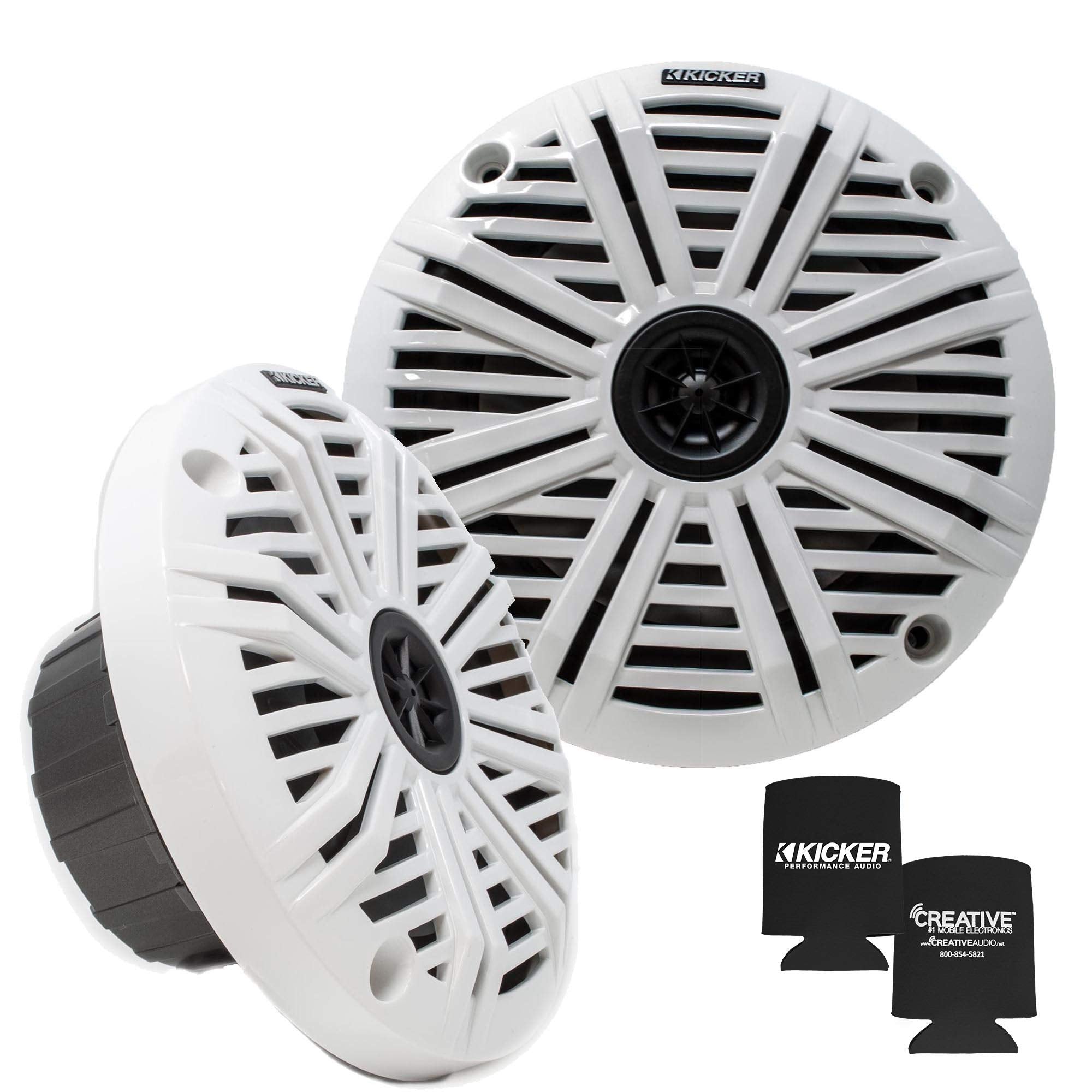 Kicker 6.5'' Marine Speakers (1 Pair) White Salt Water Grills Oem Replacement Speakers
