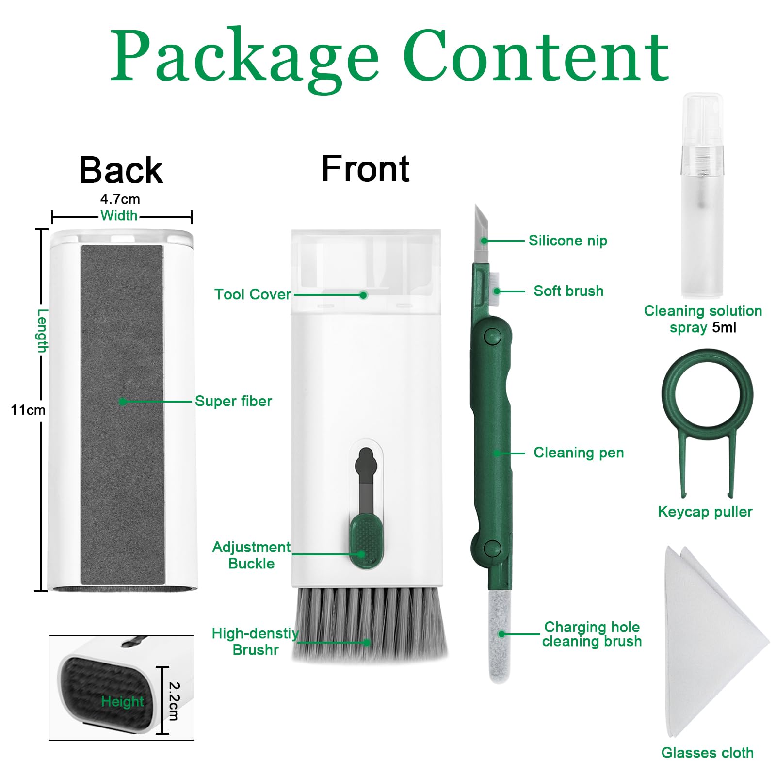 Walrfid Laptop Phone Screen Cleaner Spray Computer Keyboard Earbud Cleaning Kit For Mac Macbook Iphone Ipad Iwatch Ipod Airpods