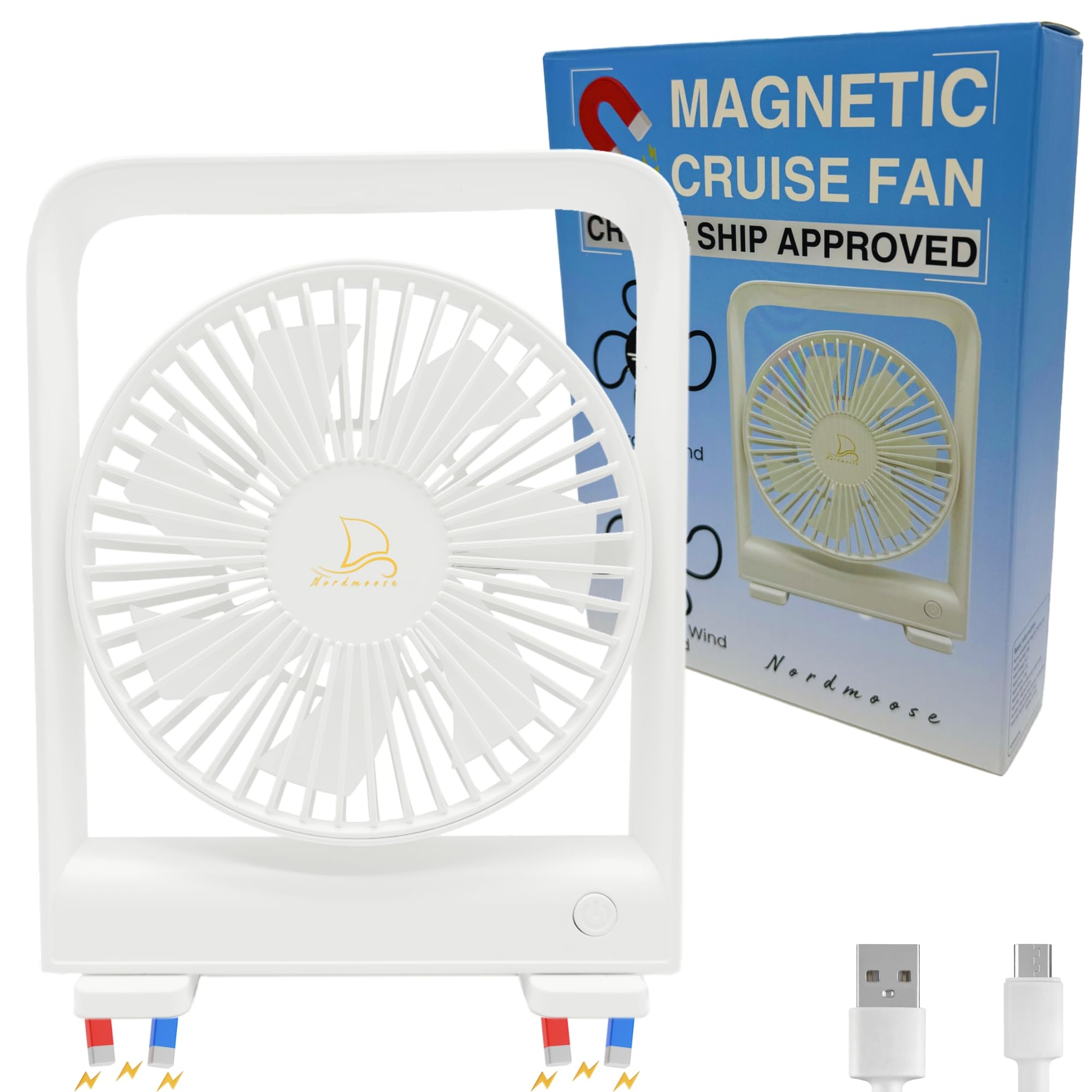 Cruise Ship Approved Fan   Magnetically Sticks On Cabin Ceilings And Walls   Powerful 3 Gear Fan For Cruise Ship Cabin Approved