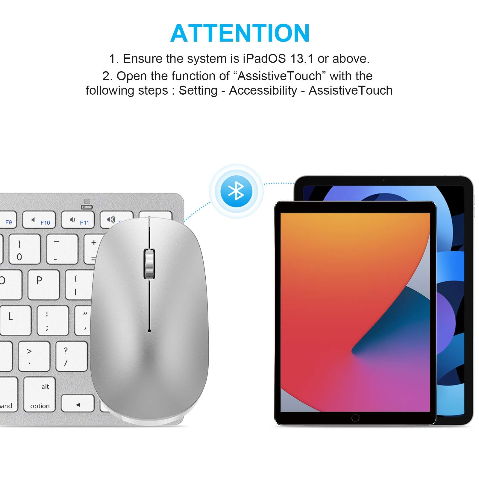 Wireless Keyboard And Mouse Combo For Ipad, Sparin Bluetooth Keyboard Mouse For Ipad Pro M4 & Ipad Air M2 2024 (13 Inch &11 Inch