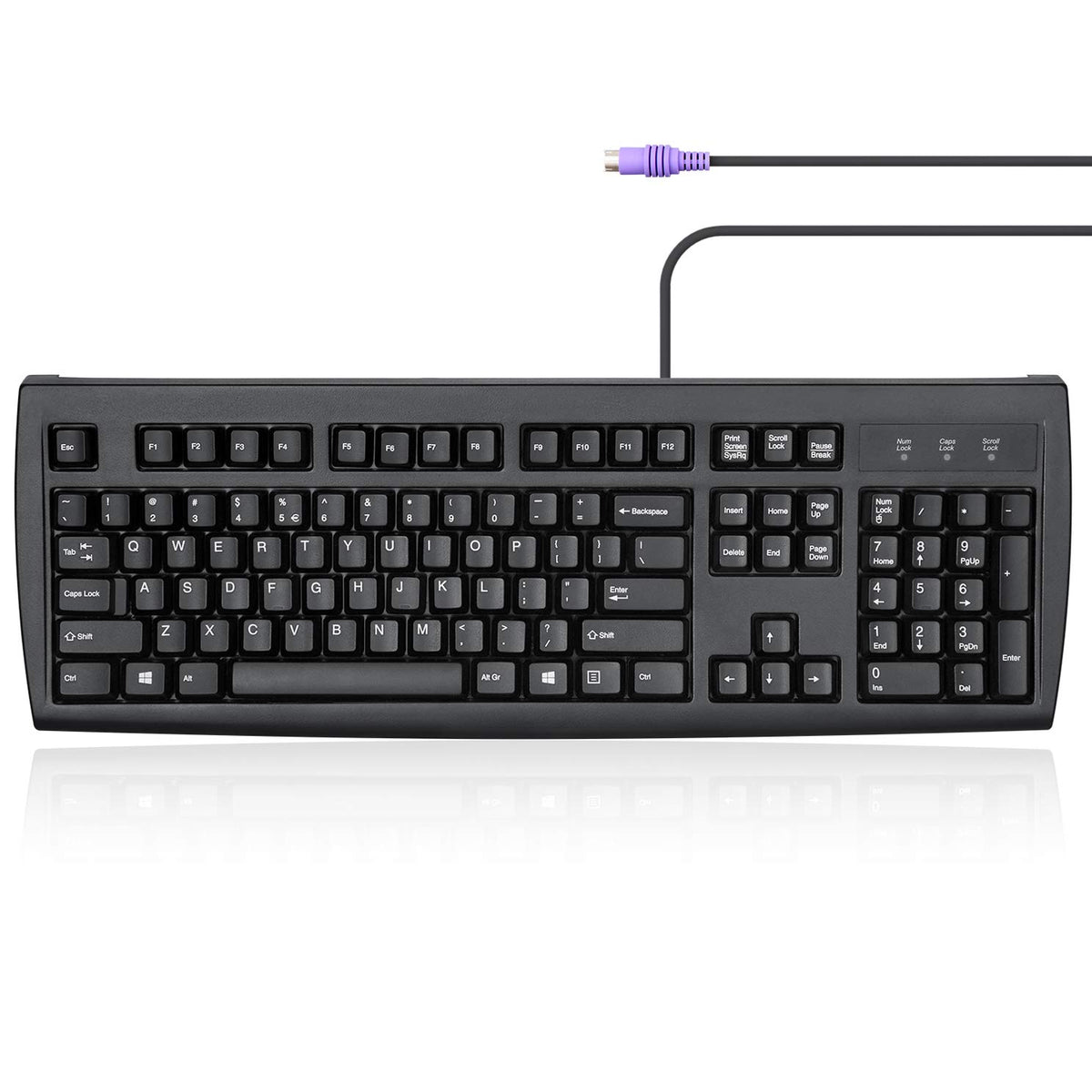 Perixx Periboard 107 Wired Ps2 Full Size Keyboard, Us English Layout