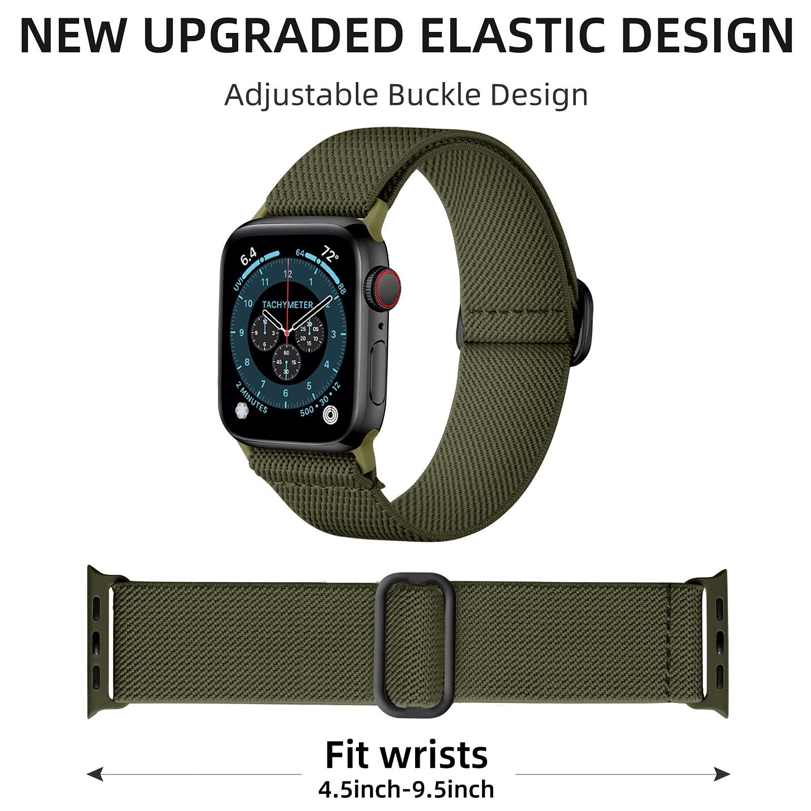 Daqin 3 Pack Stretchy Solo Loop Compatible With Apple Watch Band 40Mm 38Mm 44Mm 42Mm 41Mm 45Mm 46Mm, Braided Sport Elastic Nylon