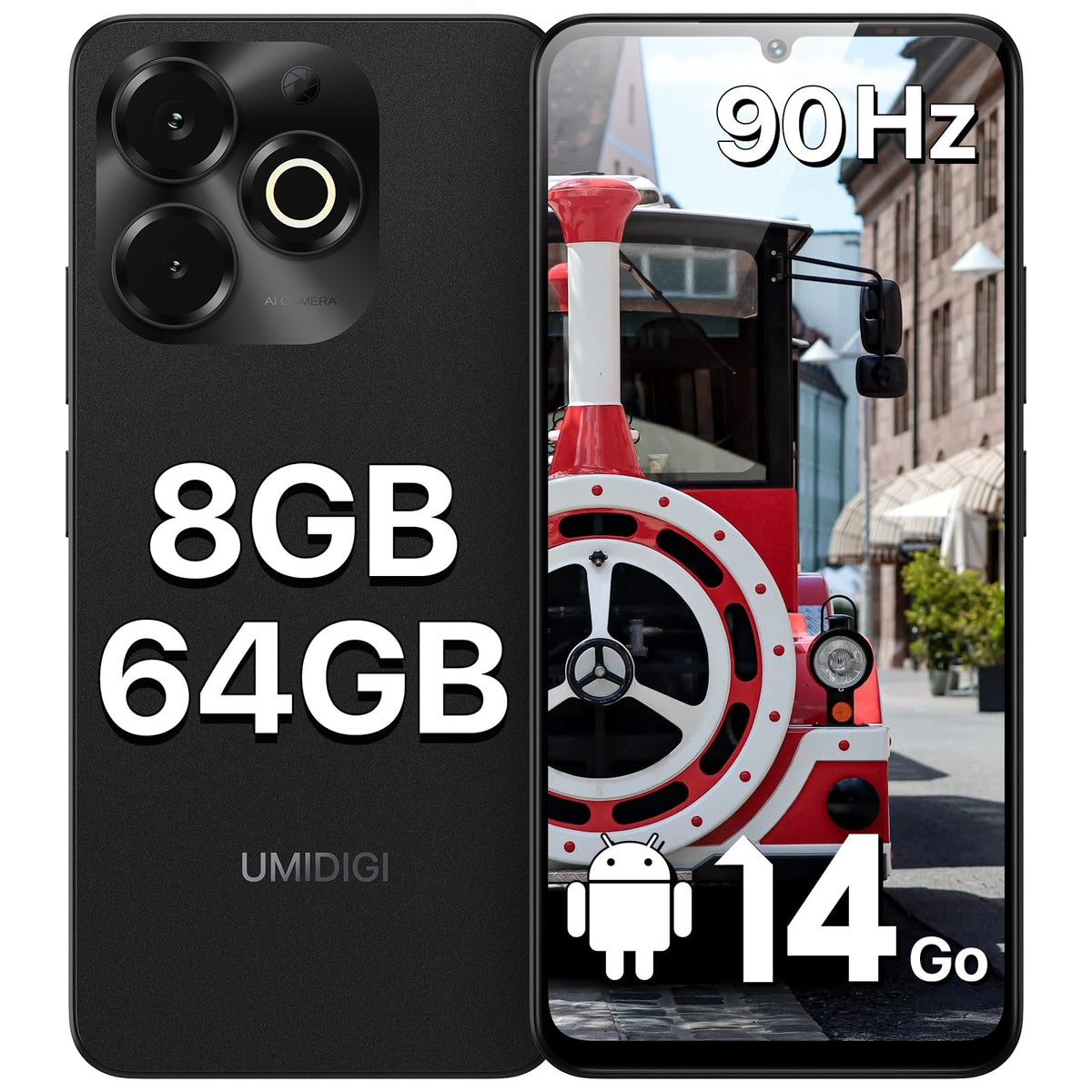 Umidigi G9X Unlocked Cell Phone,6.75'' 90Hz Display Smart Phone,Android 14 Phone,5000Mah,Octa-Core 8(4+4)+64Gb 1Tb,Face Id Unloc