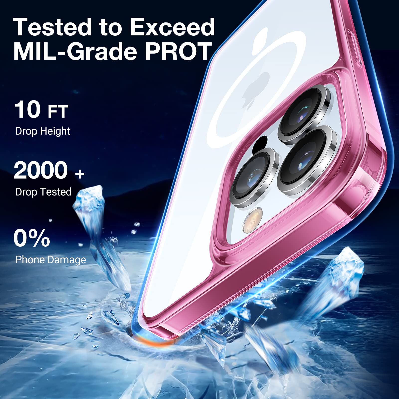 Torras Magnetic Designed For Iphone 13 Pro Max Case, [Military Grade Drop Tested] [Compatible With Magsafe] Shockproof Hard Soft