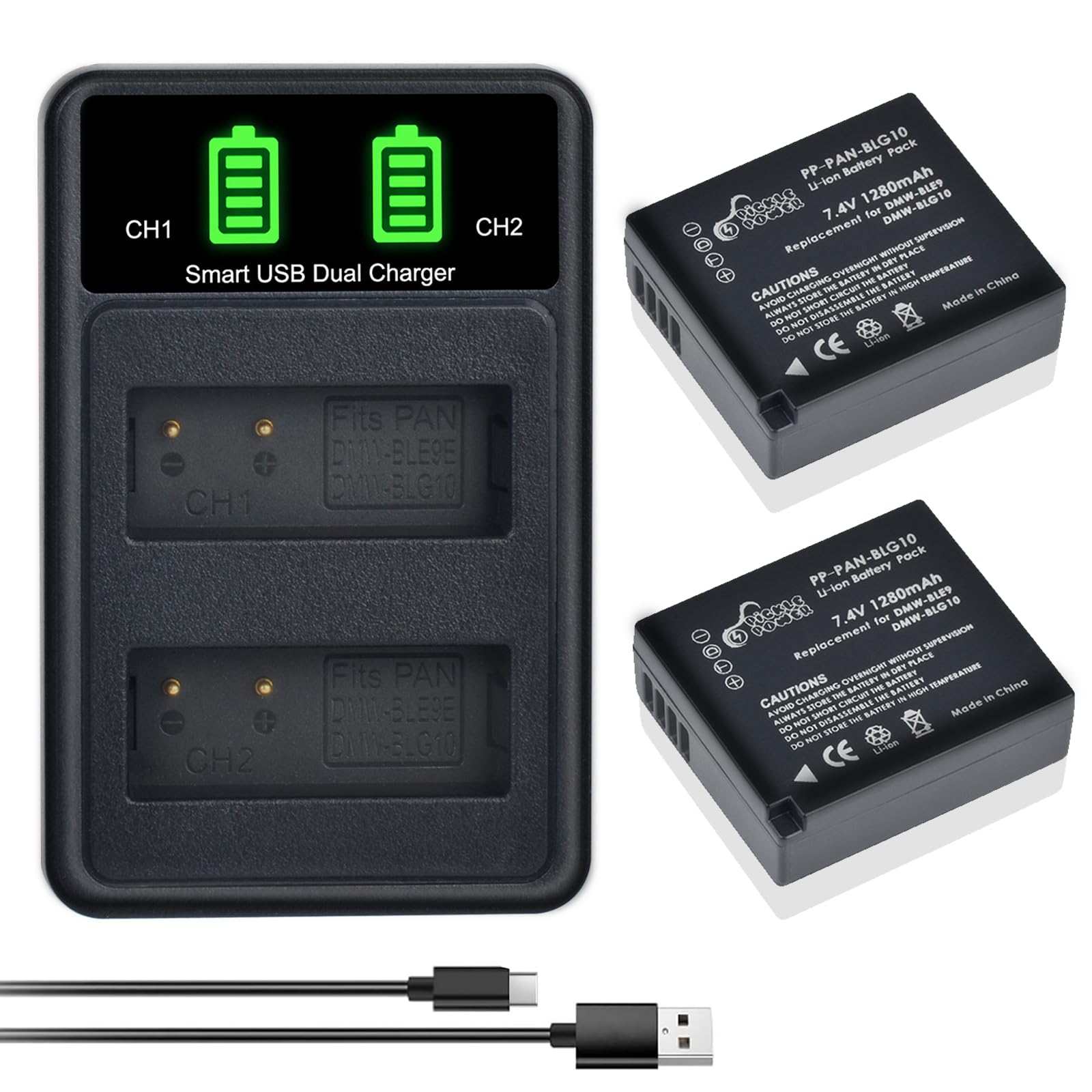 Pickle Power Dmw Blg10 Dmw Blg10Pp Dmw Ble9 Battery And Charger For Panasonic Lumix Dmc Gx7 Dc Gx9 Dmc Gx85 Dmc Gf5 Dmc Gf6 Dmc 