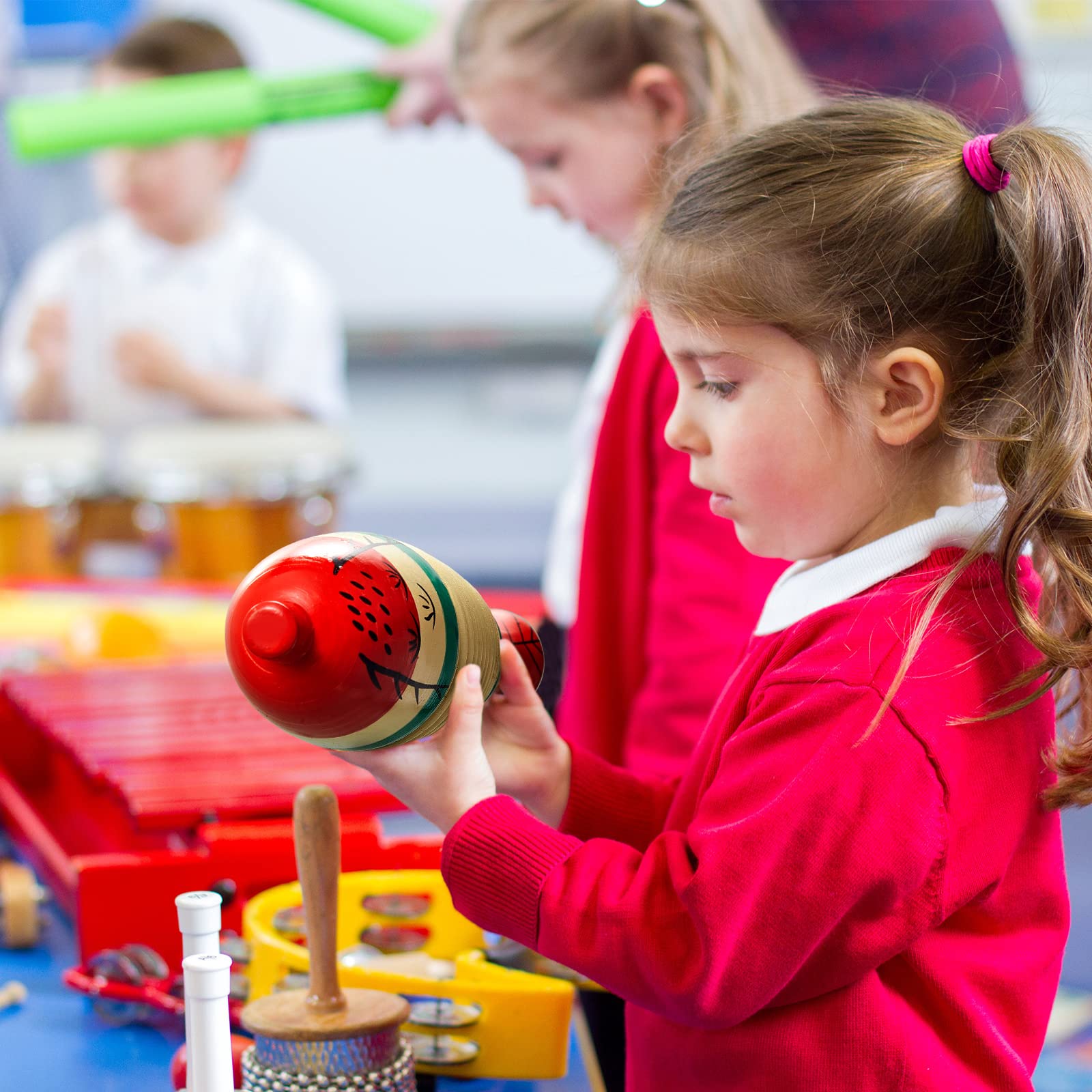 2 Pieces Colorful Fish Shaped Guiro Instrument Latin Percussion Musical Instruments Wooden Frog Instrument Musical Percussion In