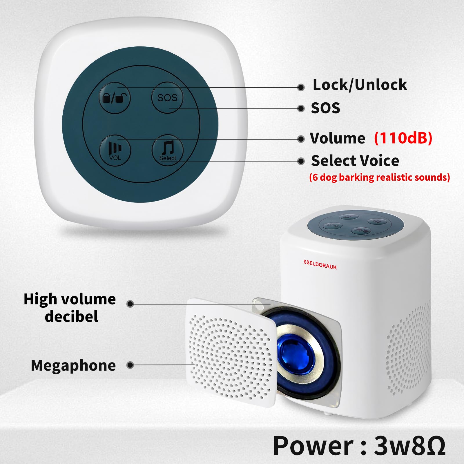 S SELDORAUK Motion Sensor Doorbell with Wireless Infrared Detection, 110dB Alarm, 1000ft Range, Includes 1 Receiver & 1 Detector