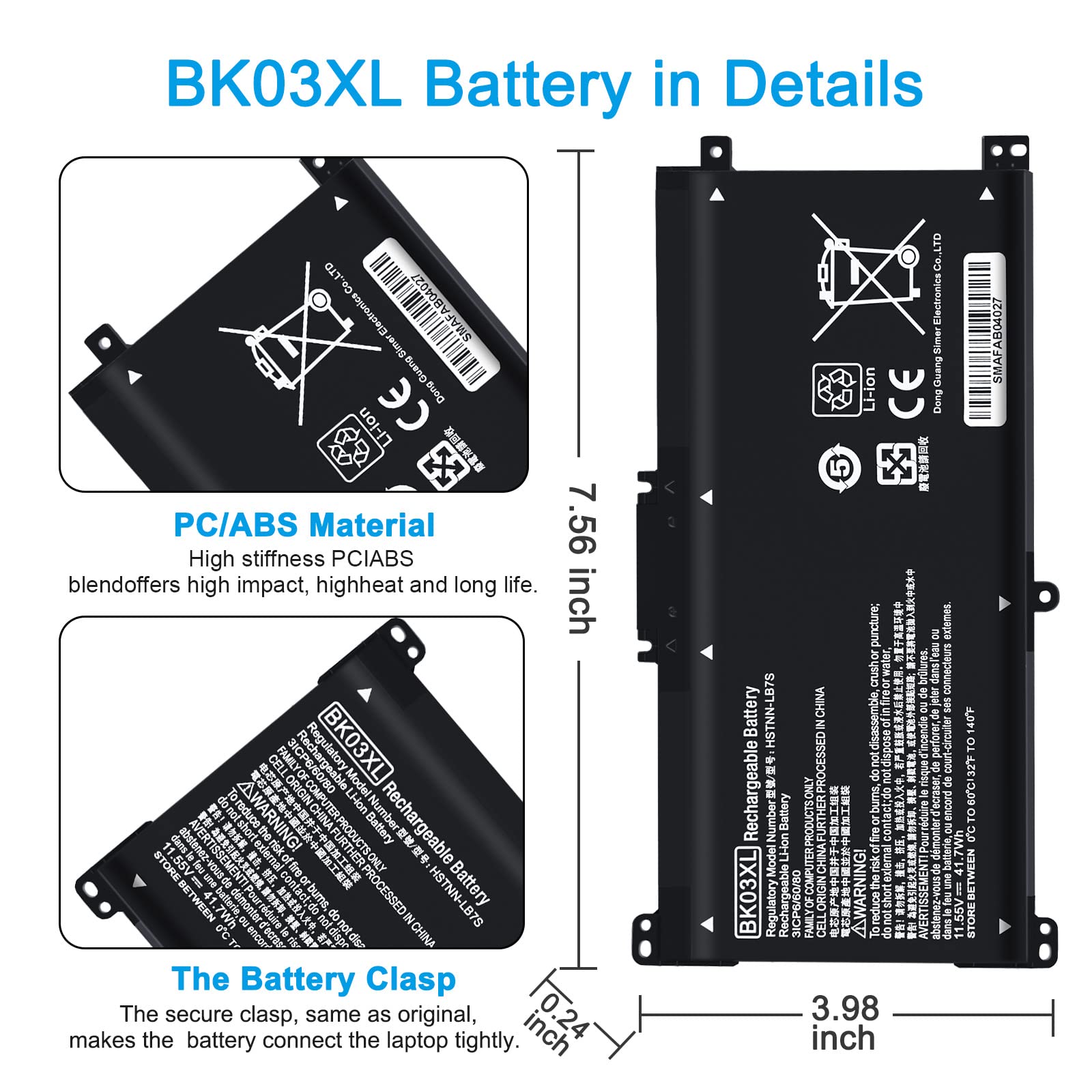 Bk03Xl Laptop Battery For Hp Pavilion X360 Battery 14 14M Series 14M Ba011Dx 14M Ba114Dx 14 Ba253Cl 14M Ba013Dx 14M Ba015Dx 14 B