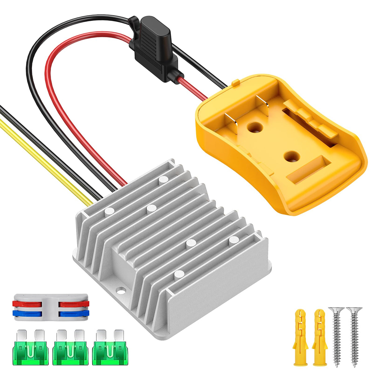 20V To 12V Step Down Converter For Dewalt 20V Power Wheels Battery Adapter, Dc 12V 20A 240W Buck Converter Regulator With 30A Fu