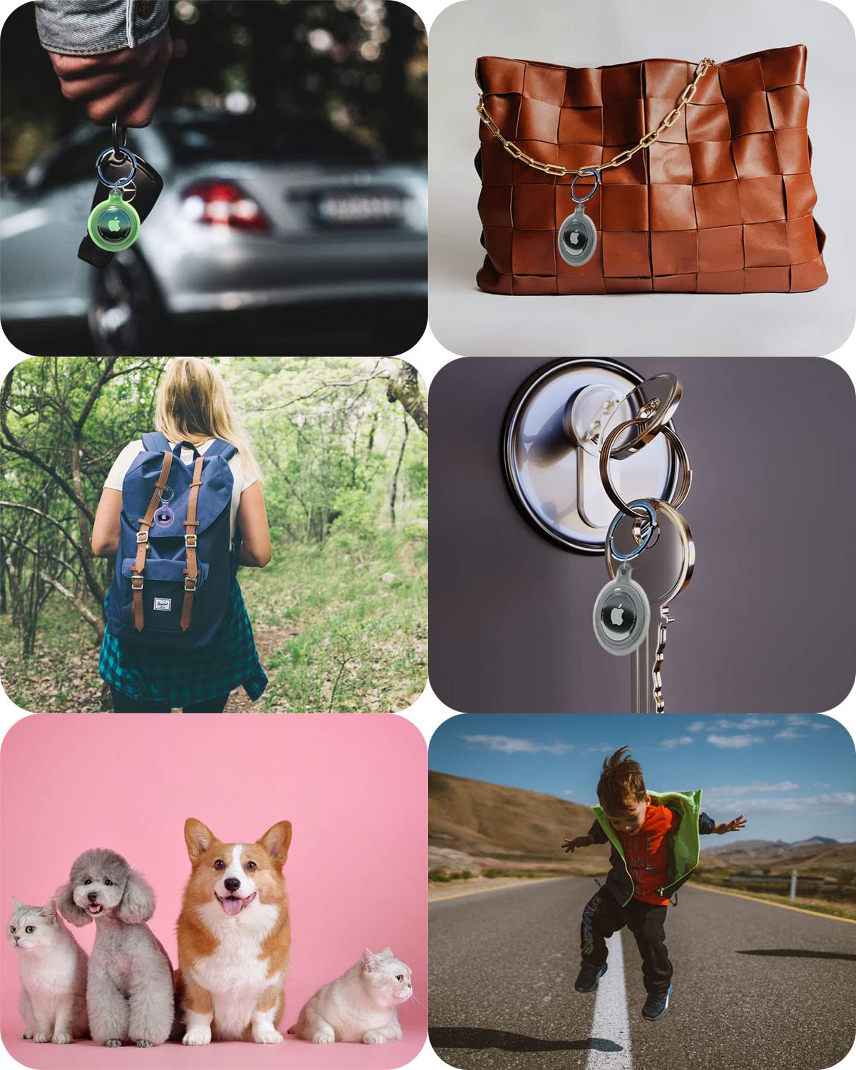 Air Tags 4 Pack Apple Airtag Holder Swincho Airtag Keychain For Apple Airtag Protective Airtag Case Shockproof & Dustproof (2Xbl