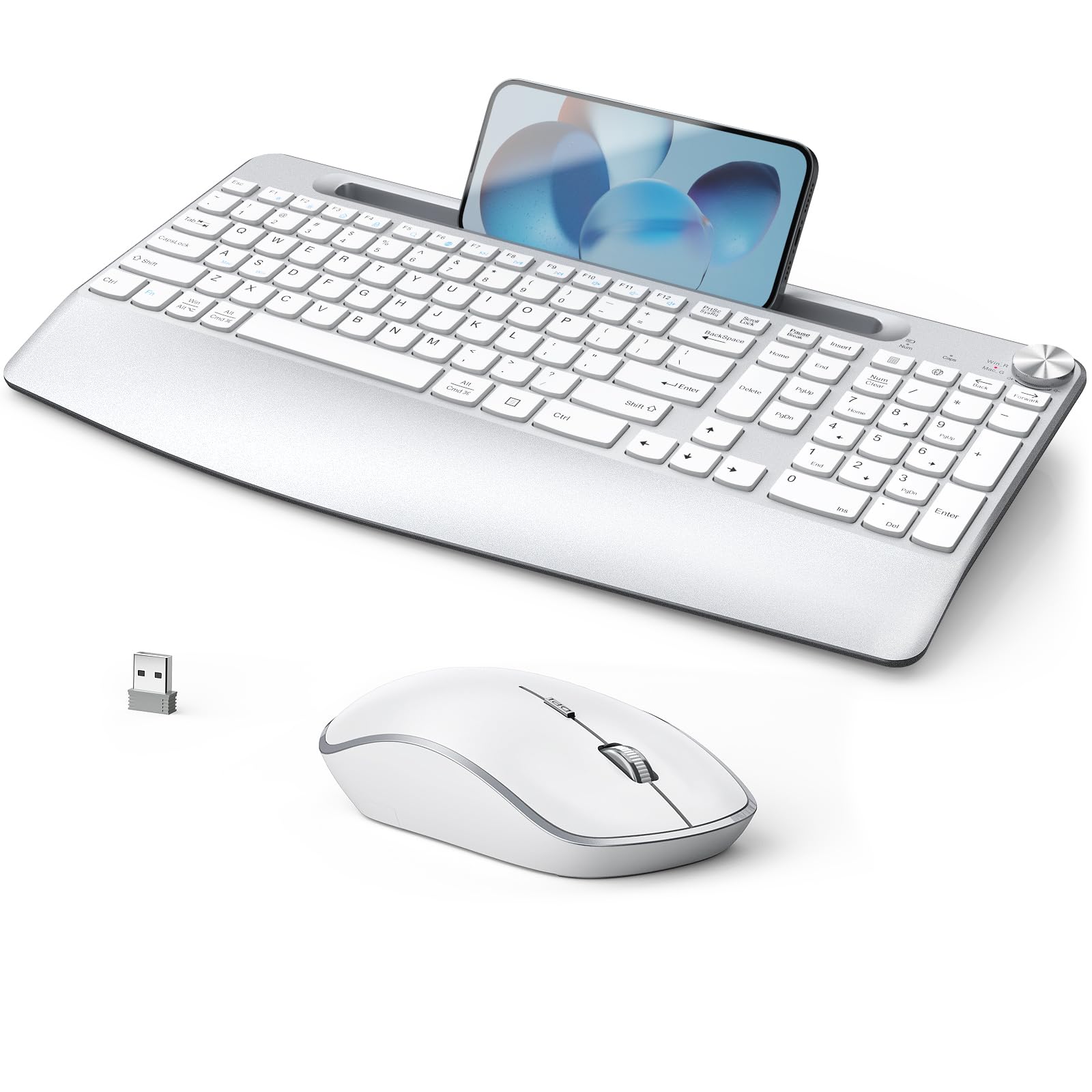 Joyaccess Ergonomic Wireless Keyboard And Mouse, Full Sized Ergonomic Keyboard With Wrist Rest, Wireless Keyboard And Mouse Comb
