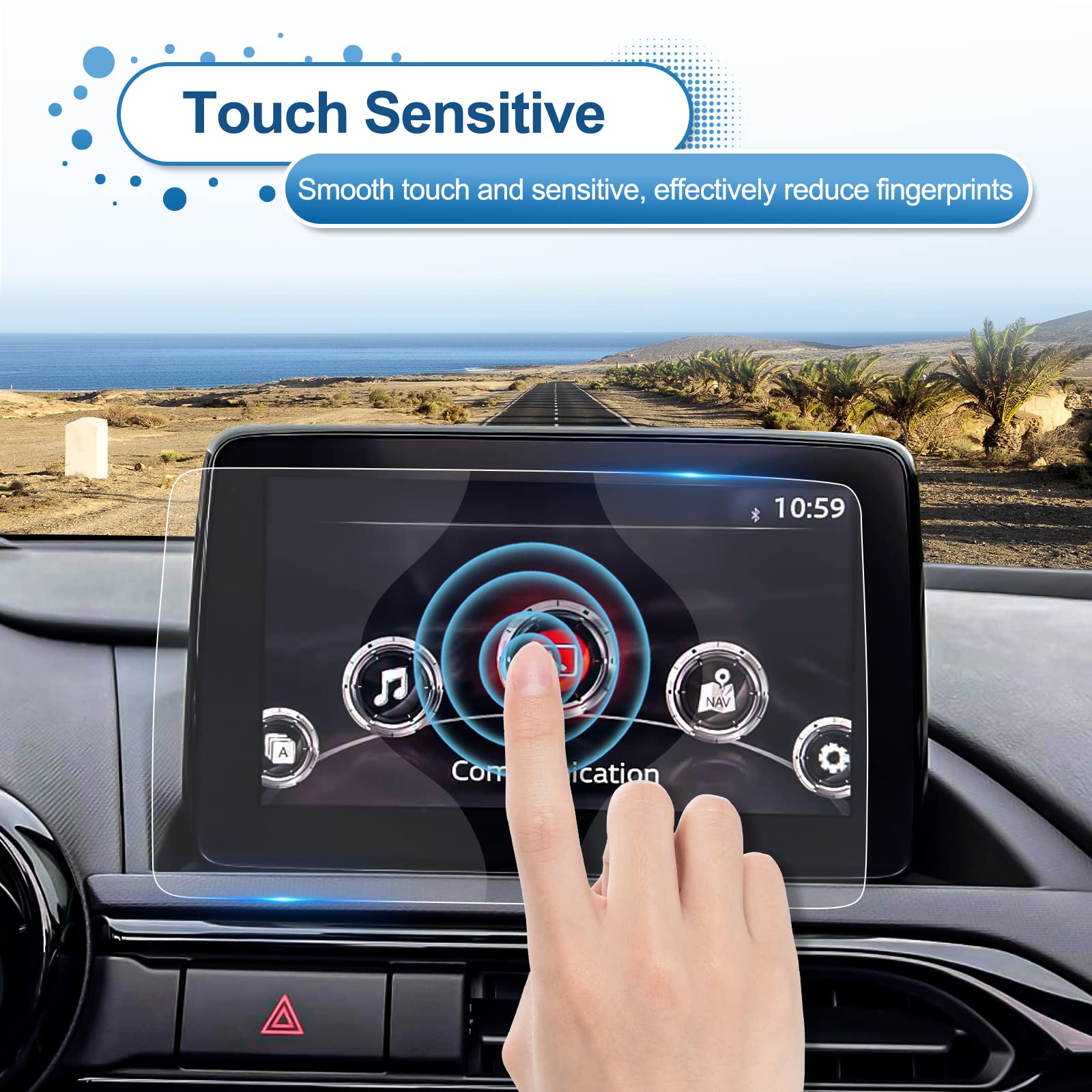 Coleya 2016 2022 2023 Mx 5 Miata Screen Protector For Mazda Mx 5 Miata (Sport/Club/Grand Touring) 7 Inch Touch Screen, 9H Temper