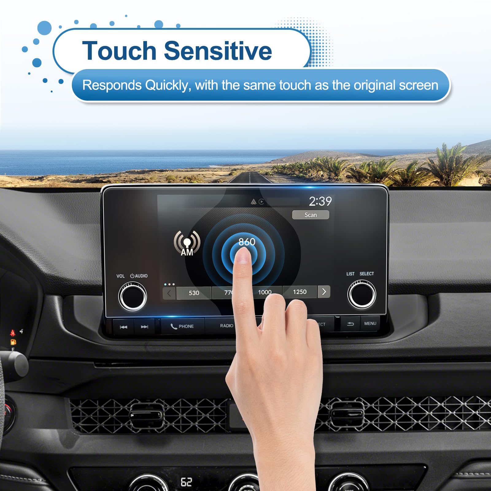 Coleya 2023 2024 2025 Pilot Screen Protector For Honda Pilot (Lx/Sport) 7 Inch Color Touch Sceen, 9H Tempered Glass 2023 2024 20