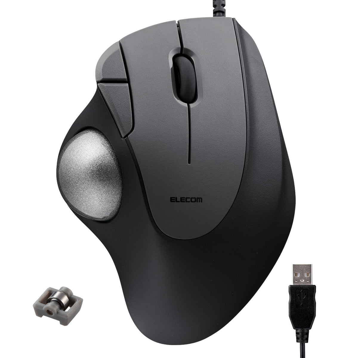 Elecom Ergonomic Comfort Design Trackball Ist Wired Usb A Connection, Super Smooth Tracking With Roller Ball Bearing, 36Mm Ball, Thumb Control, Compatible For Windows, Pc, And Mac Black (M It11Urbk)