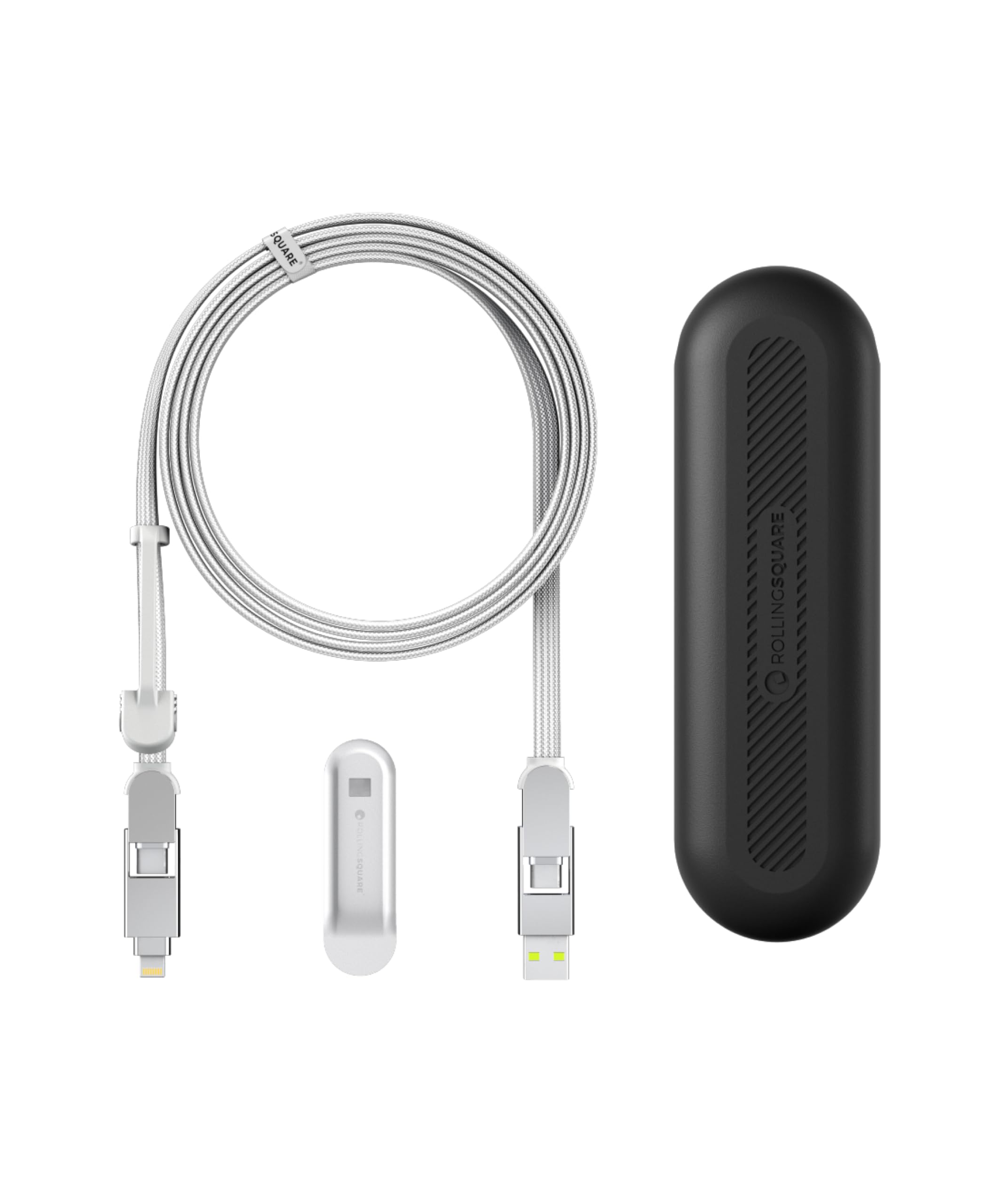Rolling Square Incharge Xl 6 In 1 Multi Charging Cable, Portable Usb And Usb C Cable With 100W Ultra Fast Charging Power, 6.5 Ft