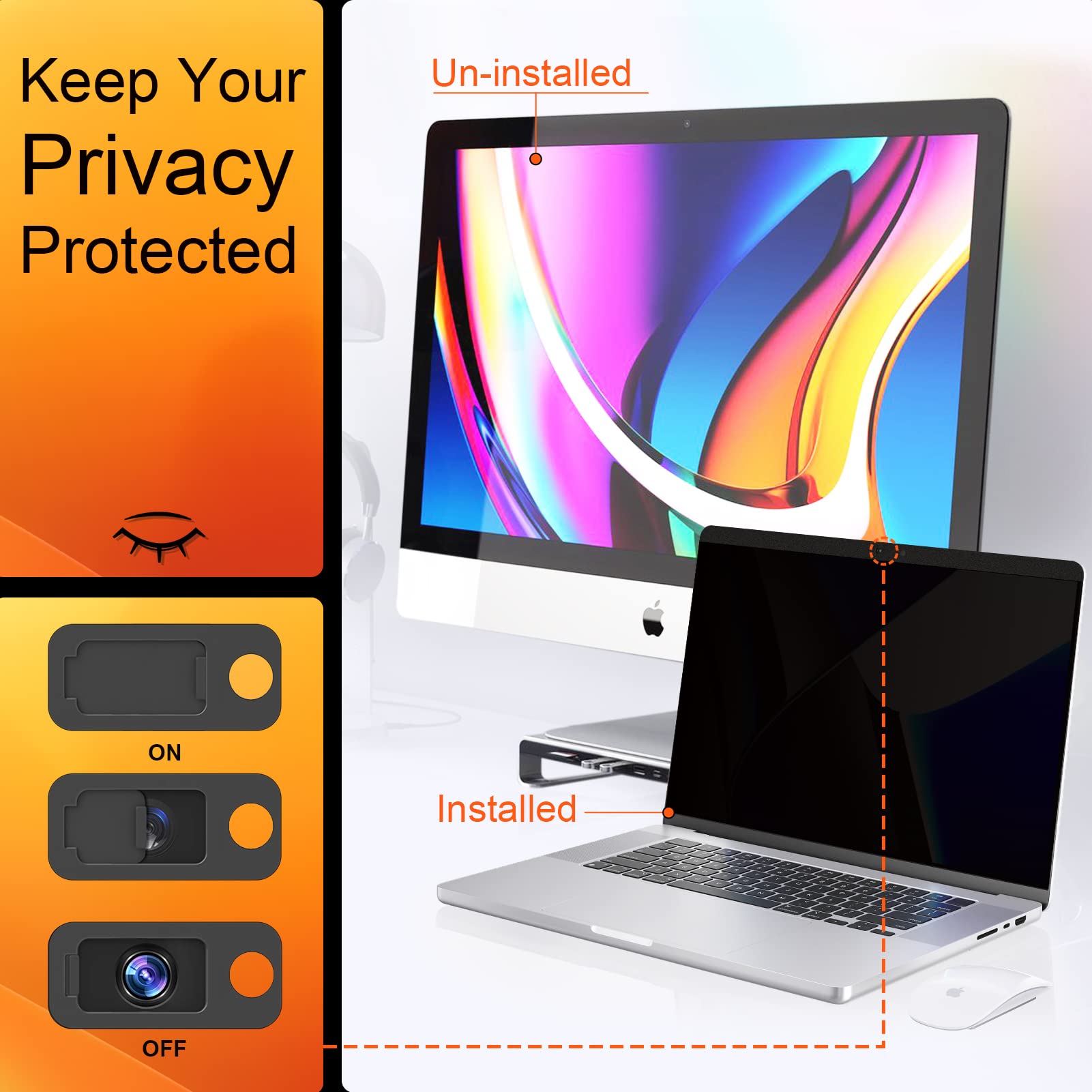 Mamol Privacy Screen Macbook Pro 16 Inch 2019 (A2141), Magnetic Removable Anti Glare Blue Light Filter Privacy Screen Protector