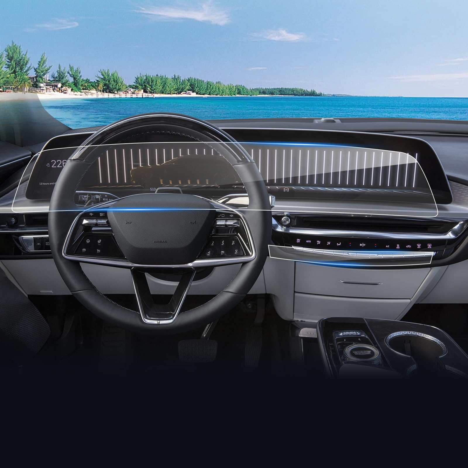 Coleya (4Pcs) 2023 2024 Lyriq Screen Protector For Cadillac Lyriq (33 Inch Display&Air Conditioner), 2023 2024 Lyriq Tech/Luxury