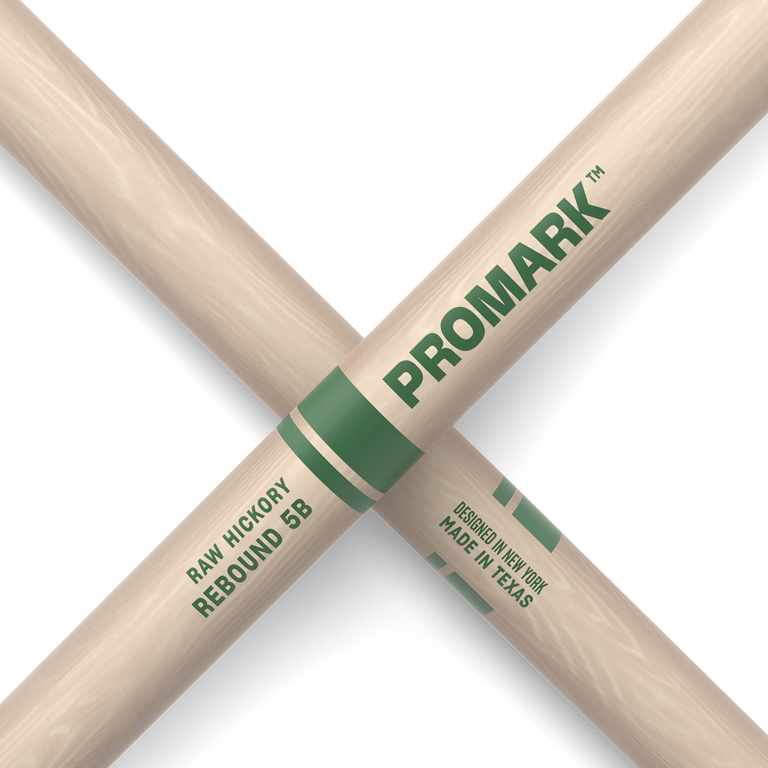 Promark Rebound 5B Raw Hickory Drumsticks, Acorn Wood Tip, One Pair