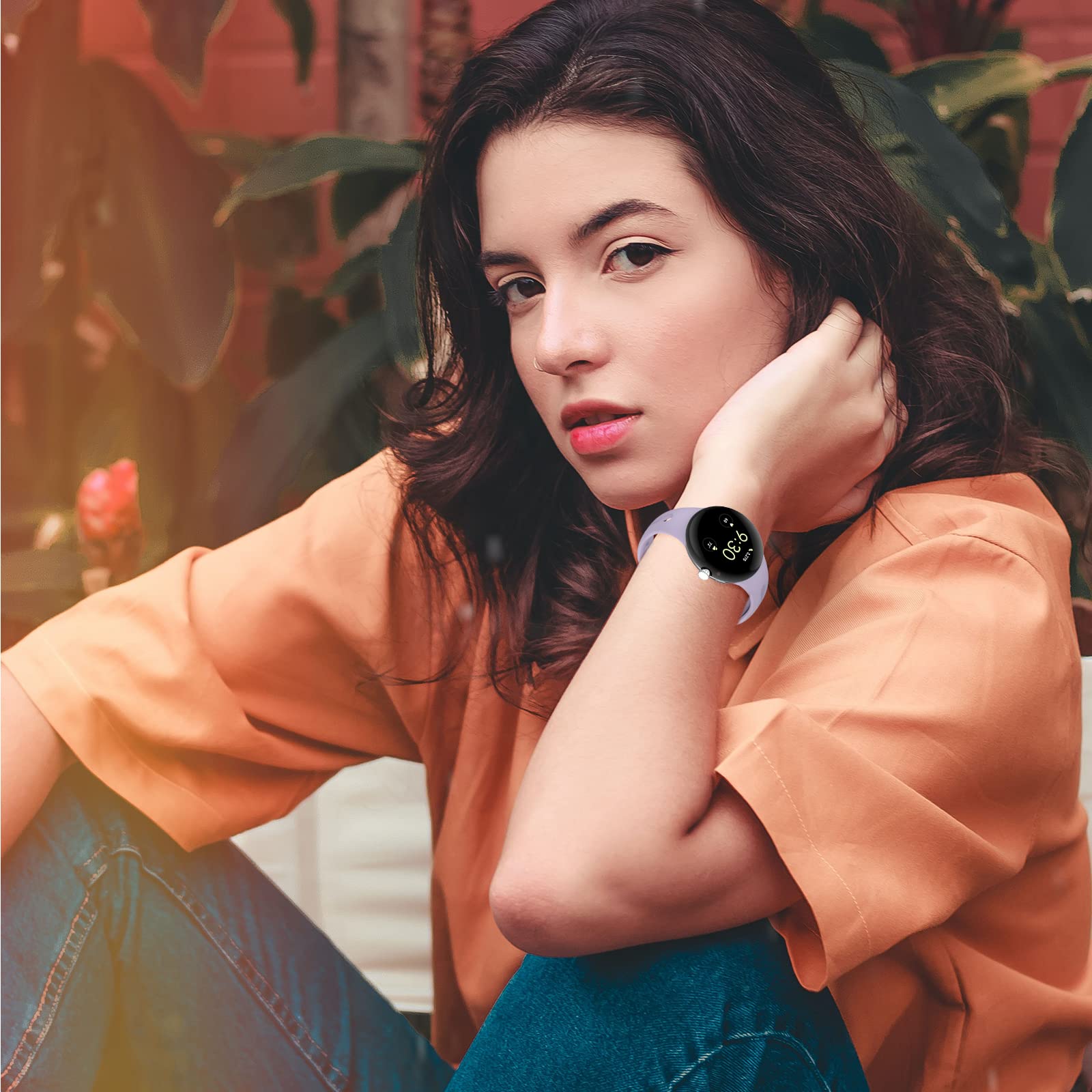 Ruentech Compatible With Google Pixel Watch Bands, Soft Silicone Replacement Straps Adjustable Sport Wristbands For Google Pixel