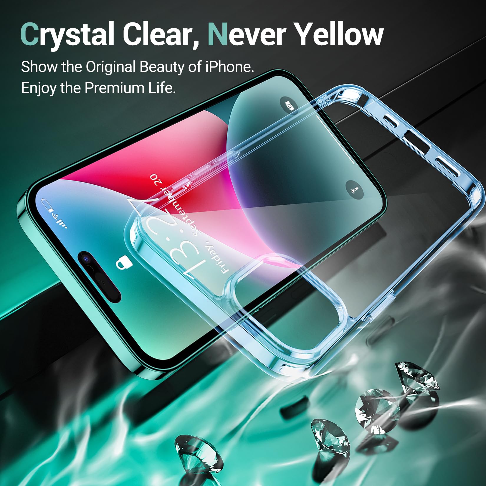 Temdan Compatible With Iphone 15 Plus Case 6.7Inch Crystal Clear,[Non Yellowing] [Ultra Slim][Military Grade Drop Protection] Sh