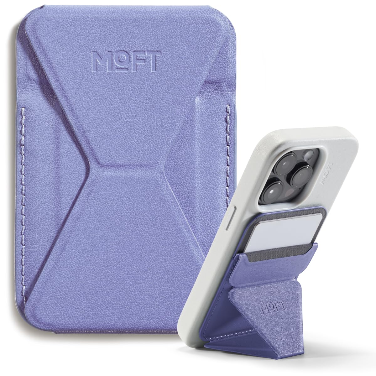 Moft Magnetic Wallet Stand Compatible With Iphone 16/15/14/13/12 Series, Angle Adjustment Movas Phone Stand, Lavender