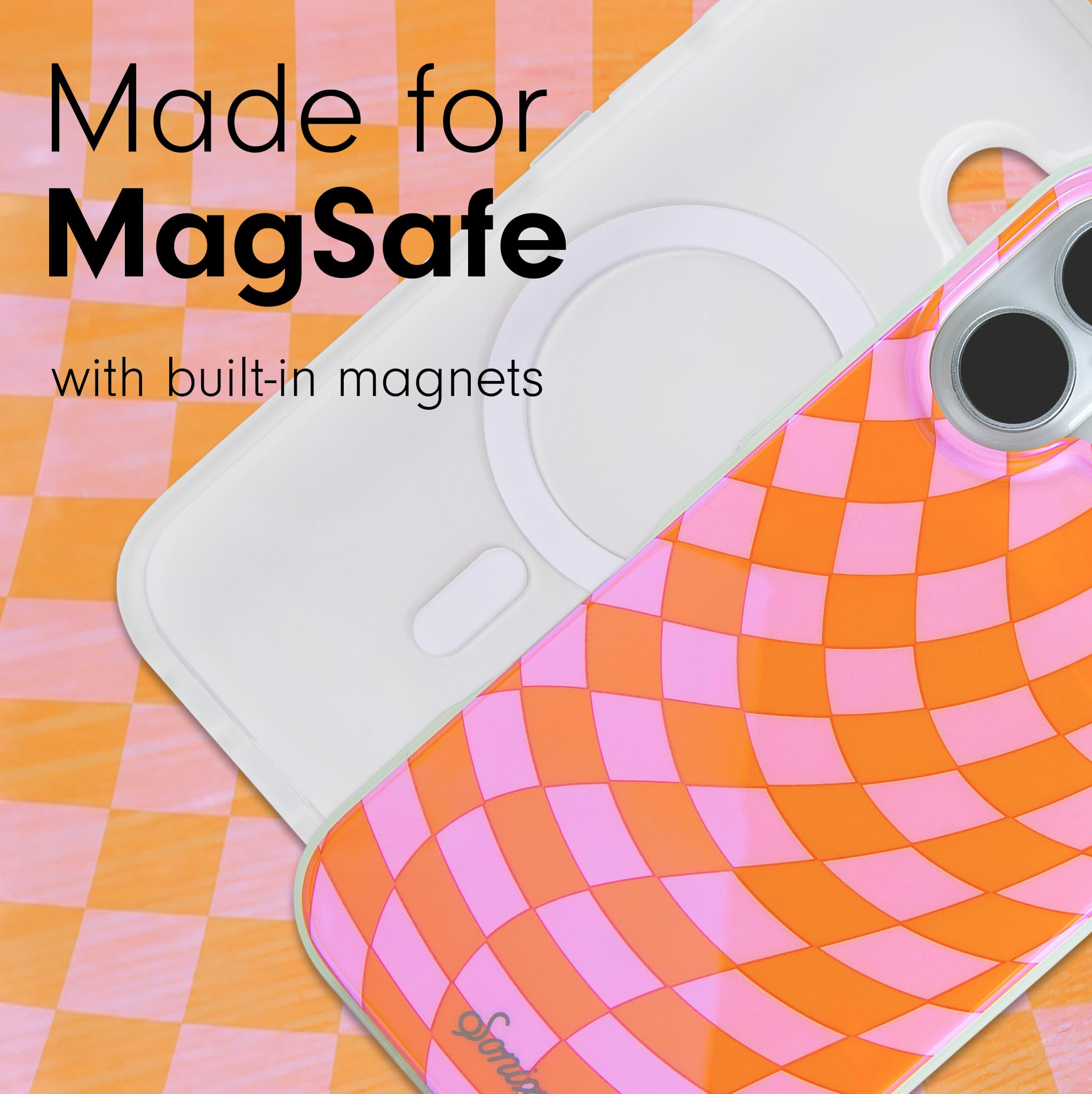 Sonix Case For Iphone 16 | Compatible With Magsafe | 10Ft Drop Tested | Checkmate Pink
