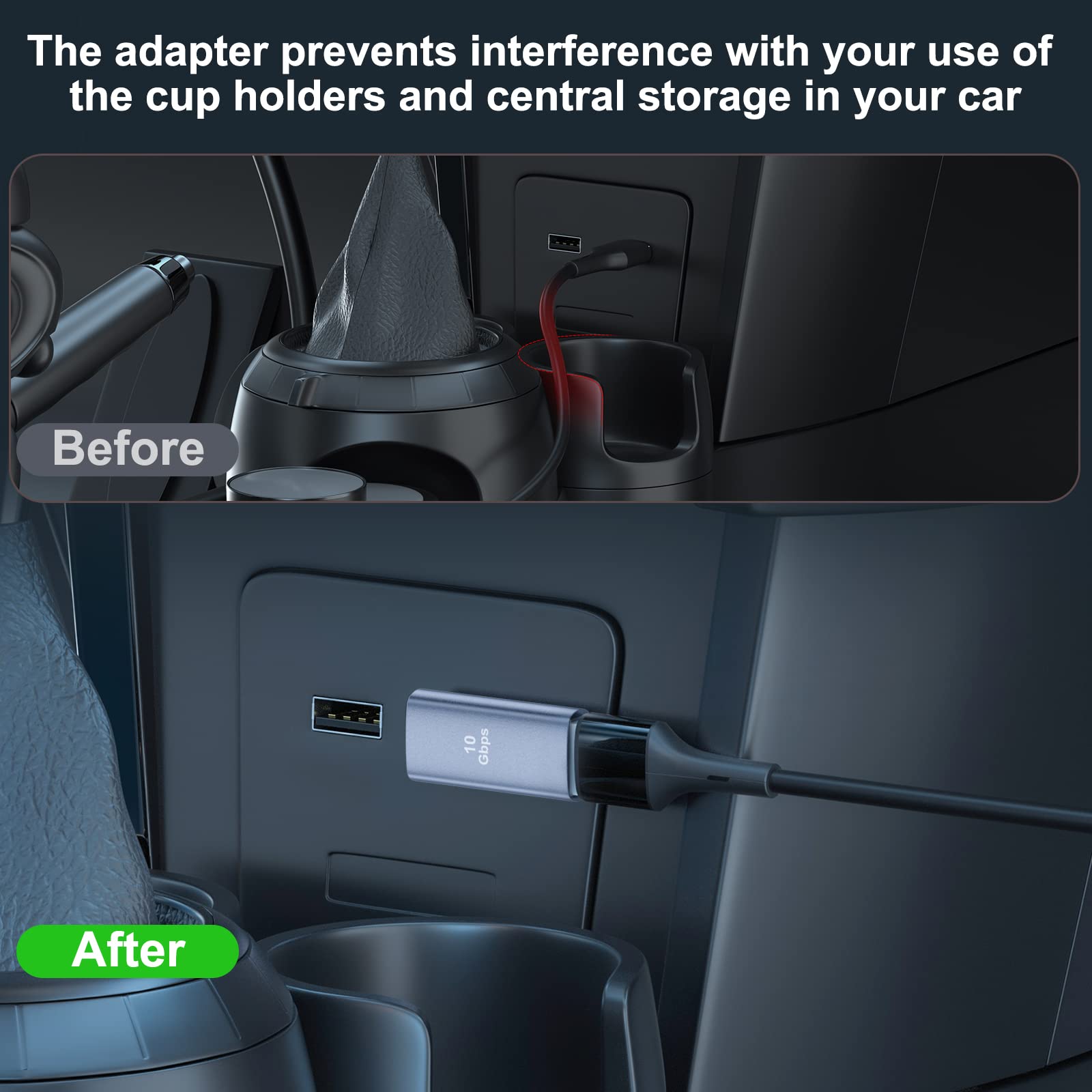 Duhesin 4 Pack Usb 3.1 90 Degree Adapter,?2*Left Angle?&?2*Right Angle? Usb A Male To Female Adapter For Pc, Laptop, Usb A Car C