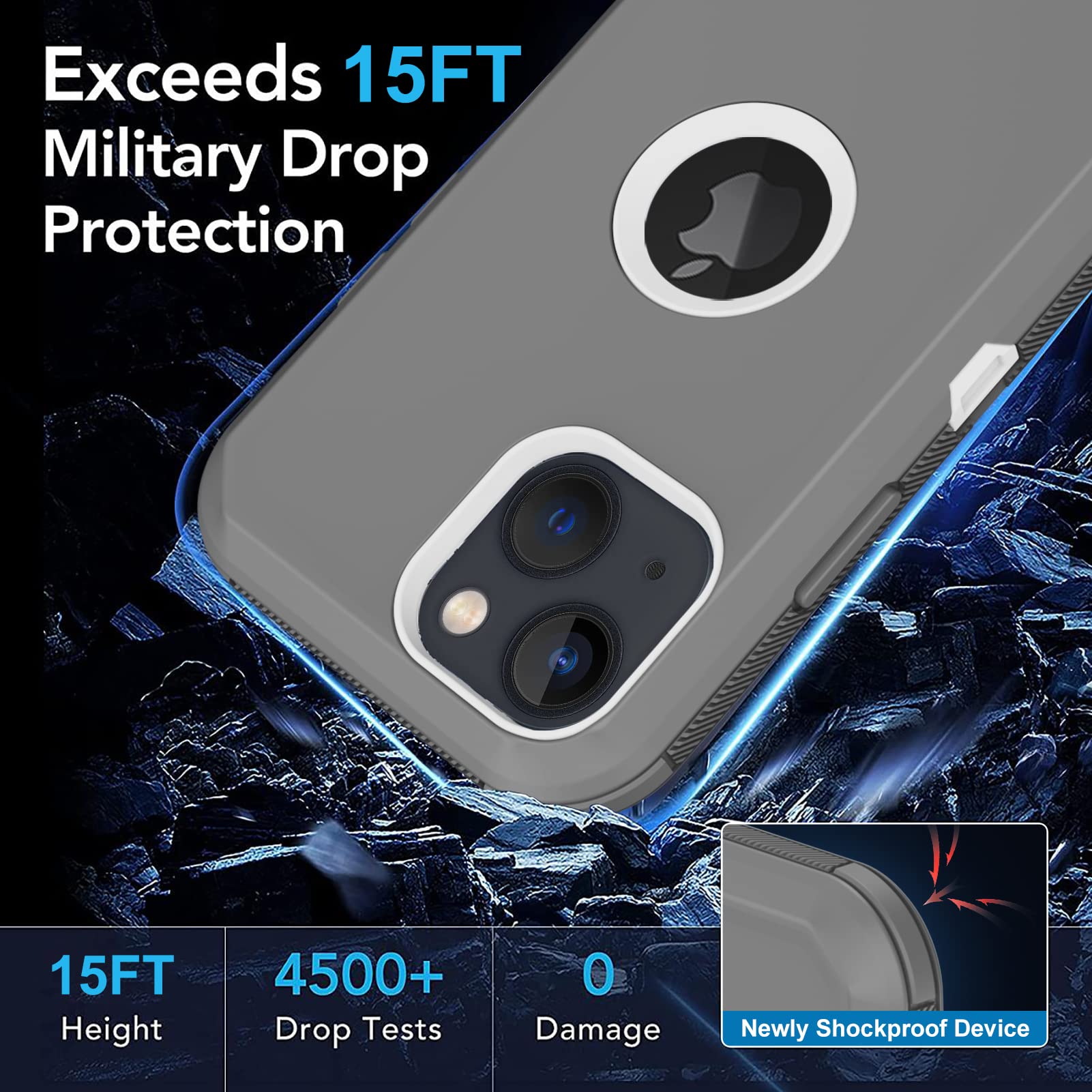 Aimoll 88 For Iphone 14 Case, Iphone 13 Case, [With Built In Screen Protector] [Military Grade Drop Protection] Full Body Cover