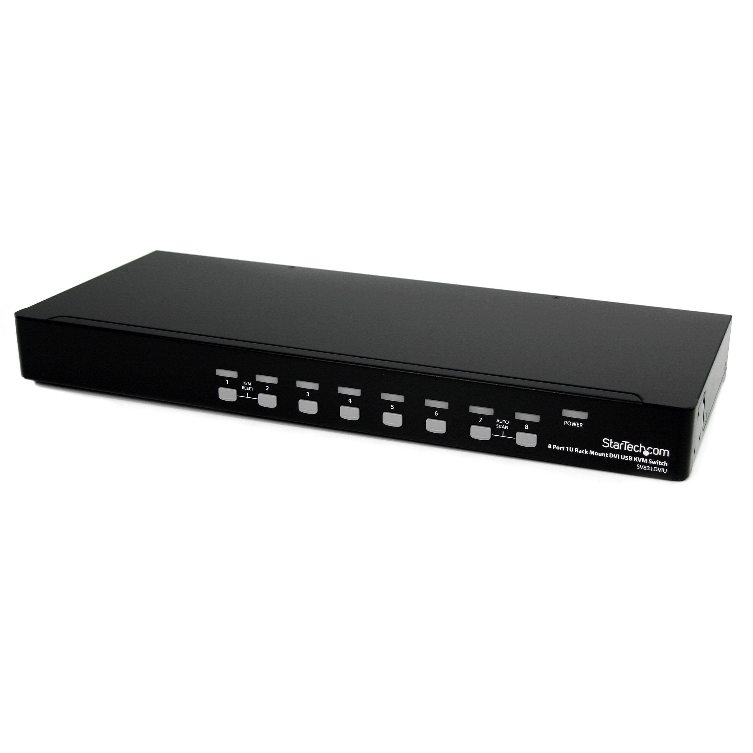 StarTech.com 8 Port 1U Rackmount DVI USB KVM Switch - USB DVI KVM Switch - DVI KVM Switch - USB KVM Switch, TAA (SV831DVIU)