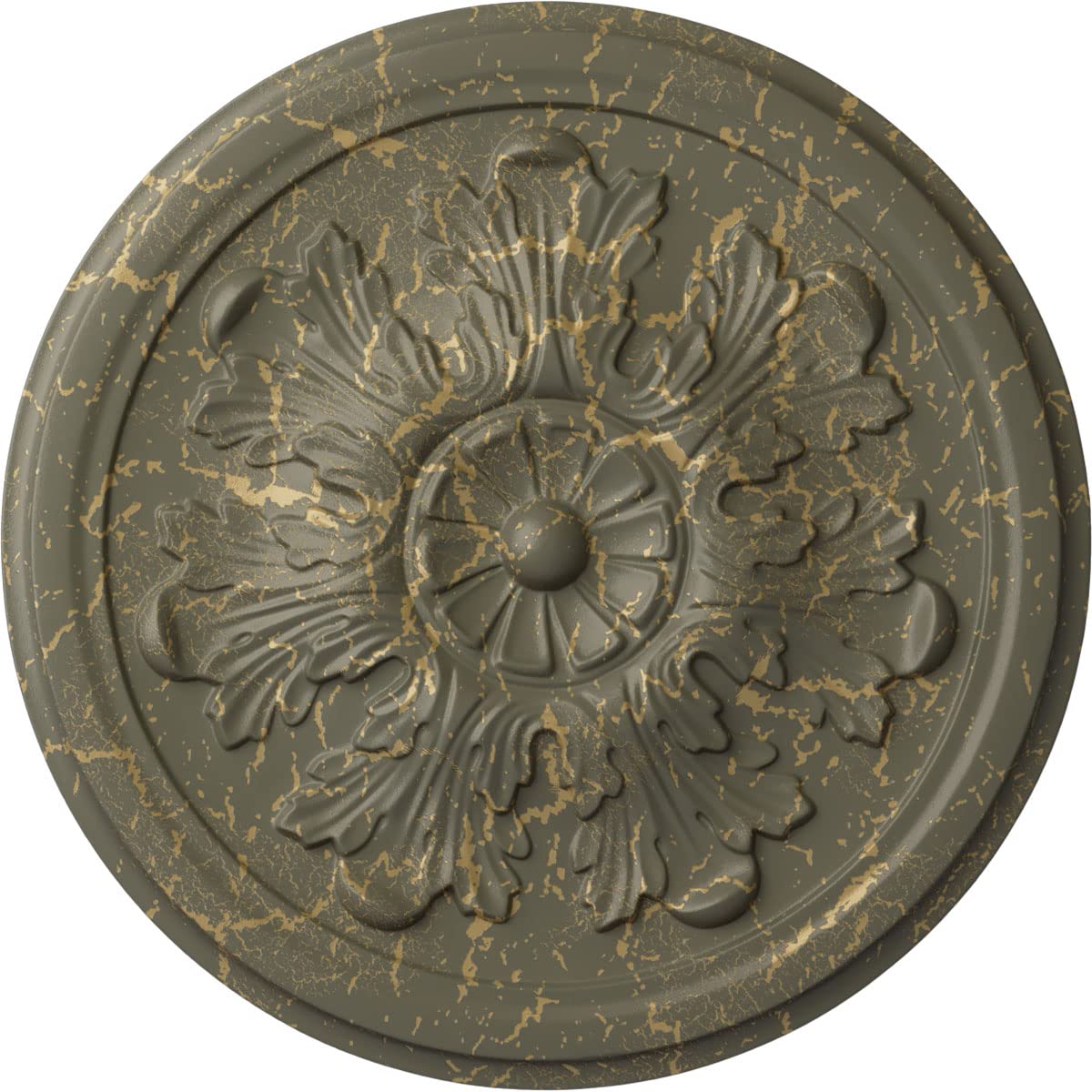 Ekena Millwork Cm12Lewhc Legacy Acanthus Ceiling Medallion, 12 3/4''Od X 7/8''P (Fits Canopies Up To 3 1/2''), Hand Painted Witc