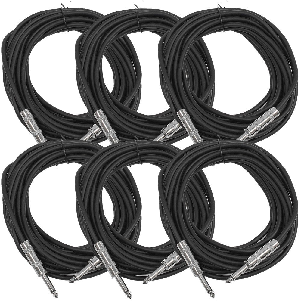 Seismic Audio Speakers Guitar Cables, Ts     Guitar Cables, Blue Colored, 25 Feet, Pack Of 6